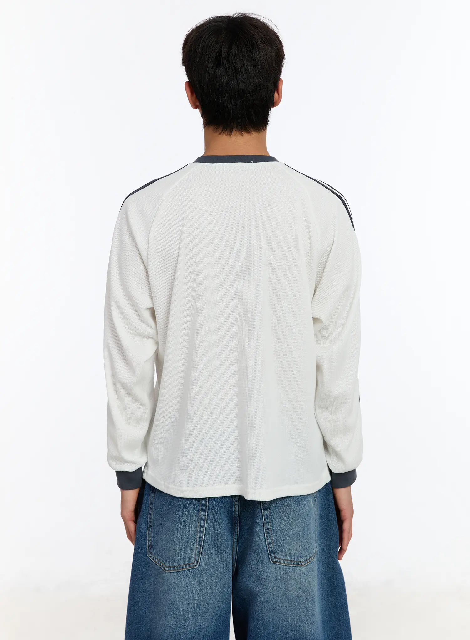 Men's Waffle Knit Track Long Sleeve Tee IM530 - Image 5