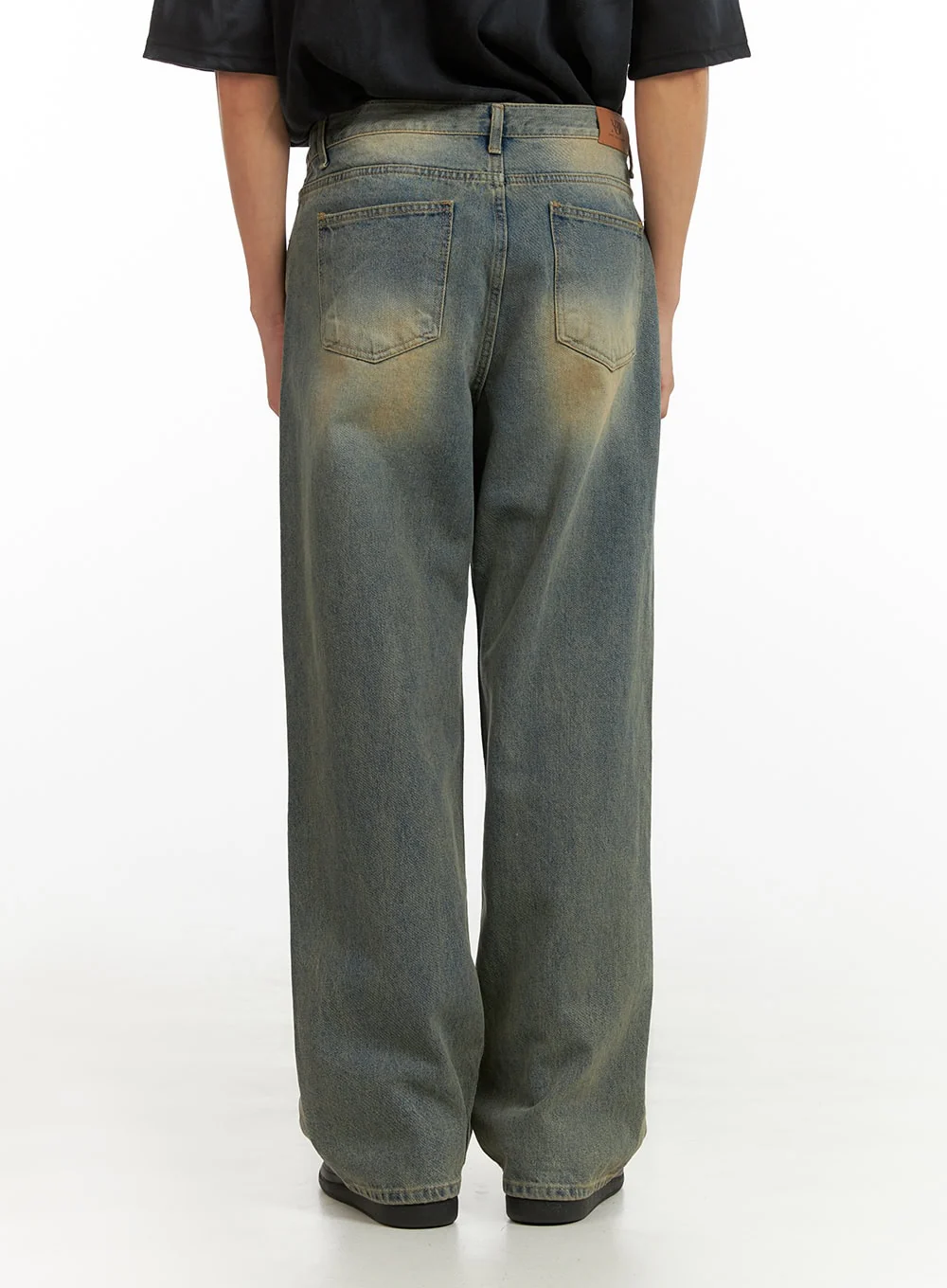 Men's Washed Baggy Denim Jeans IU418 - Image 5