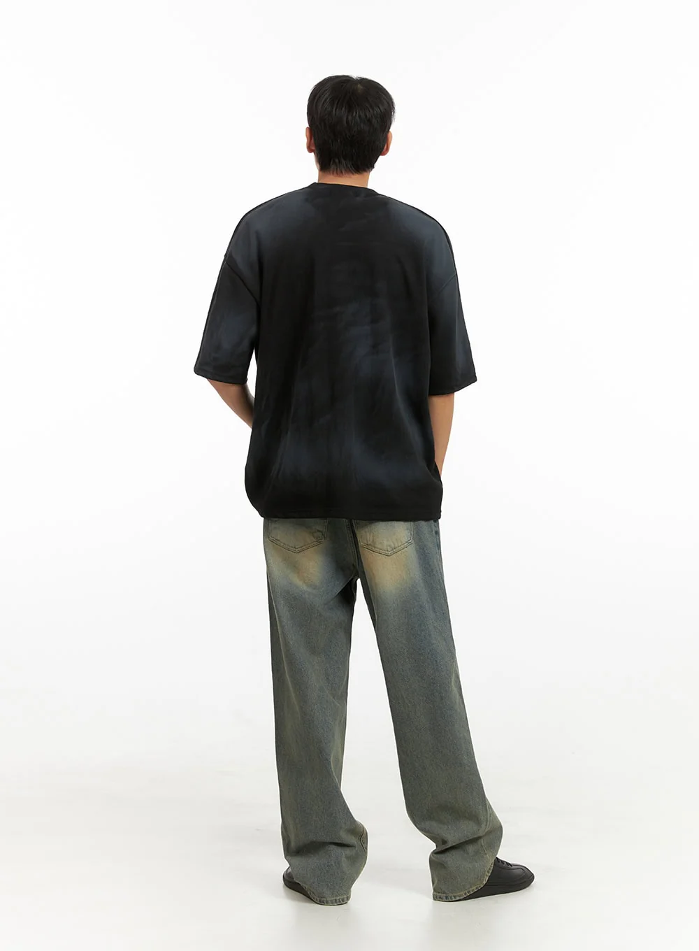 Men's Washed Baggy Denim Jeans IU418 - Image 7