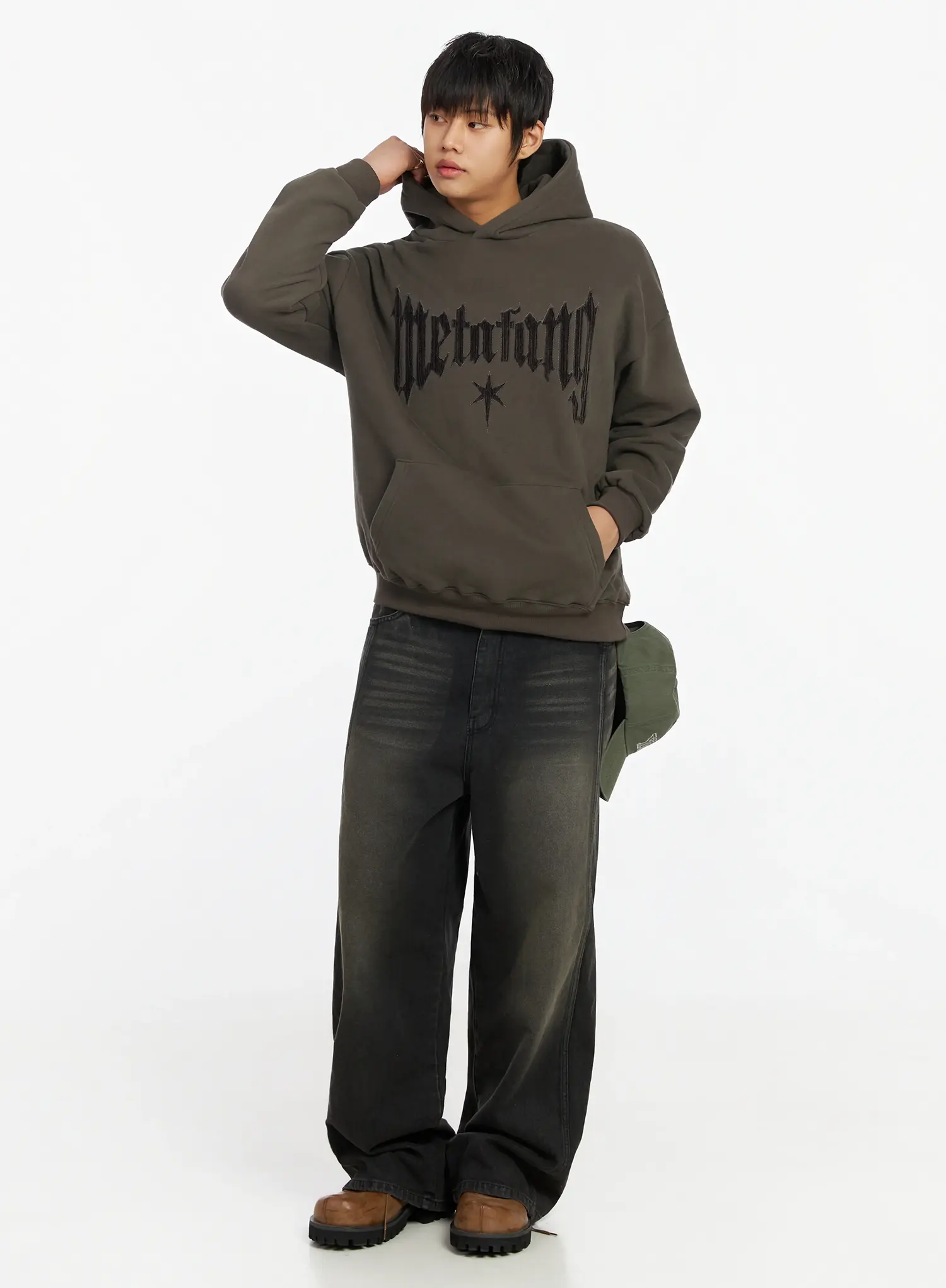 Men's Washed Baggy Jeans IF503 - Image 3