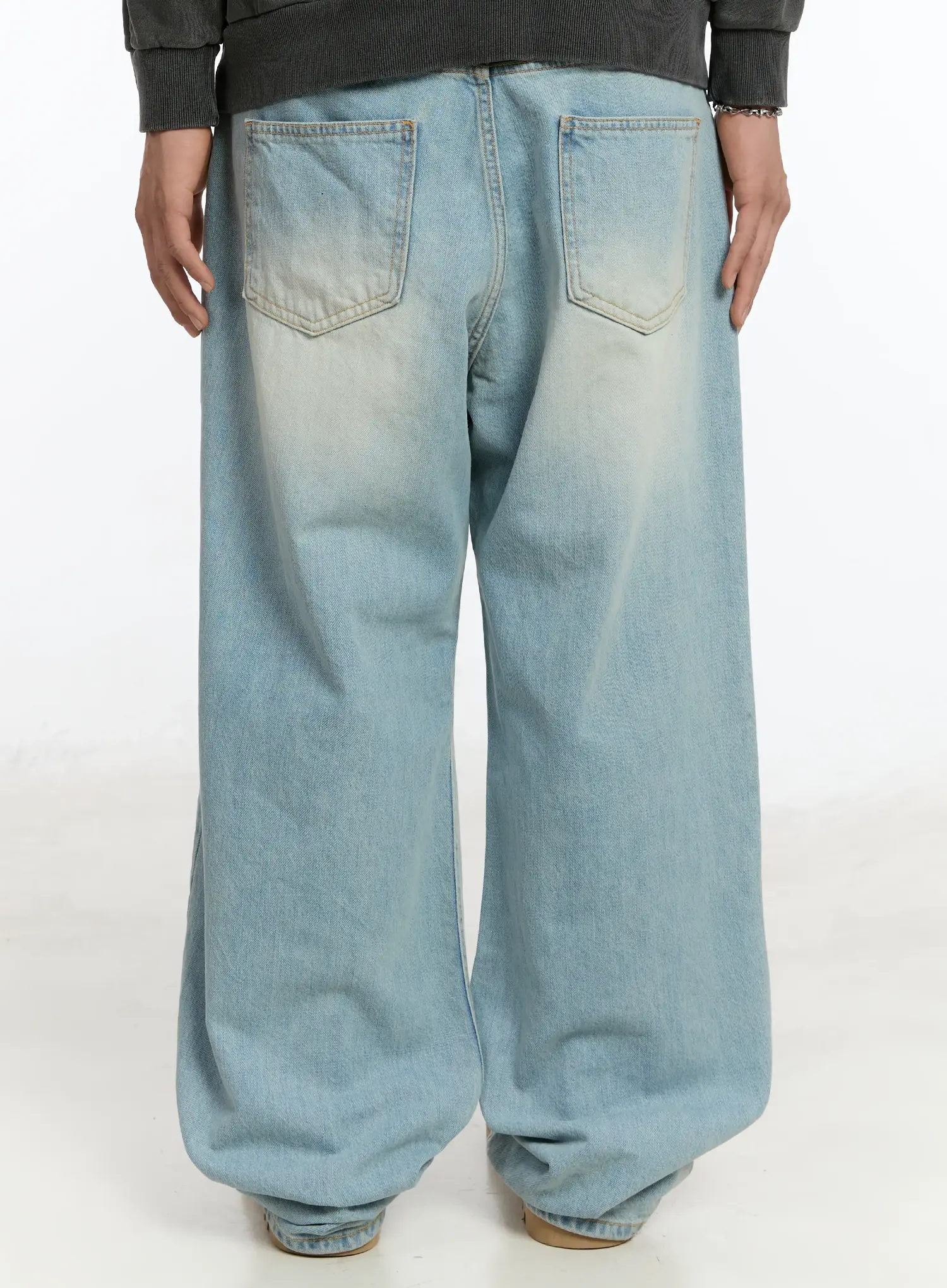 Men's Washed Baggy Jeans IM502 - Image 6