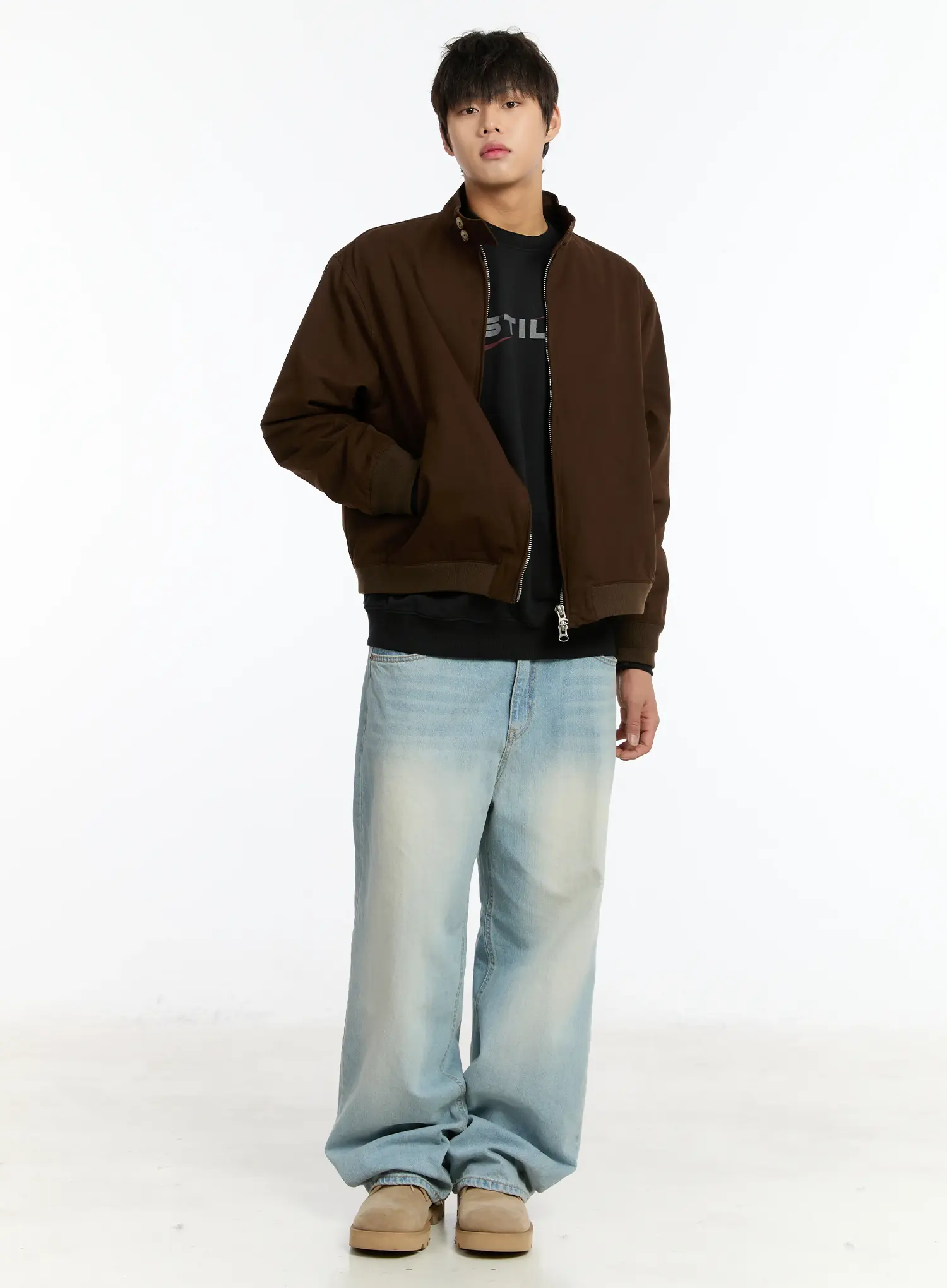 Men's Washed Baggy Jeans IM502 - Image 8