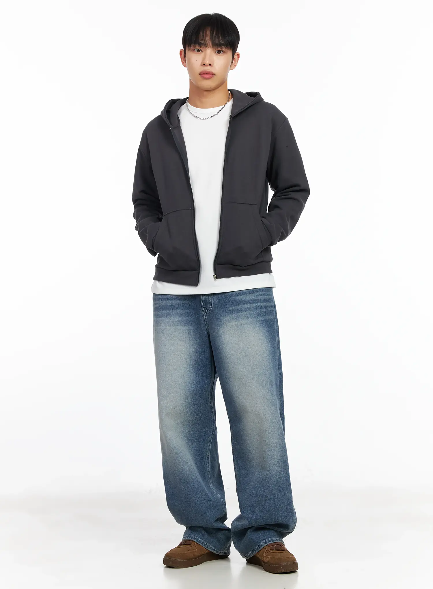 Men's Washed Baggy Jeans IM516 - Image 9