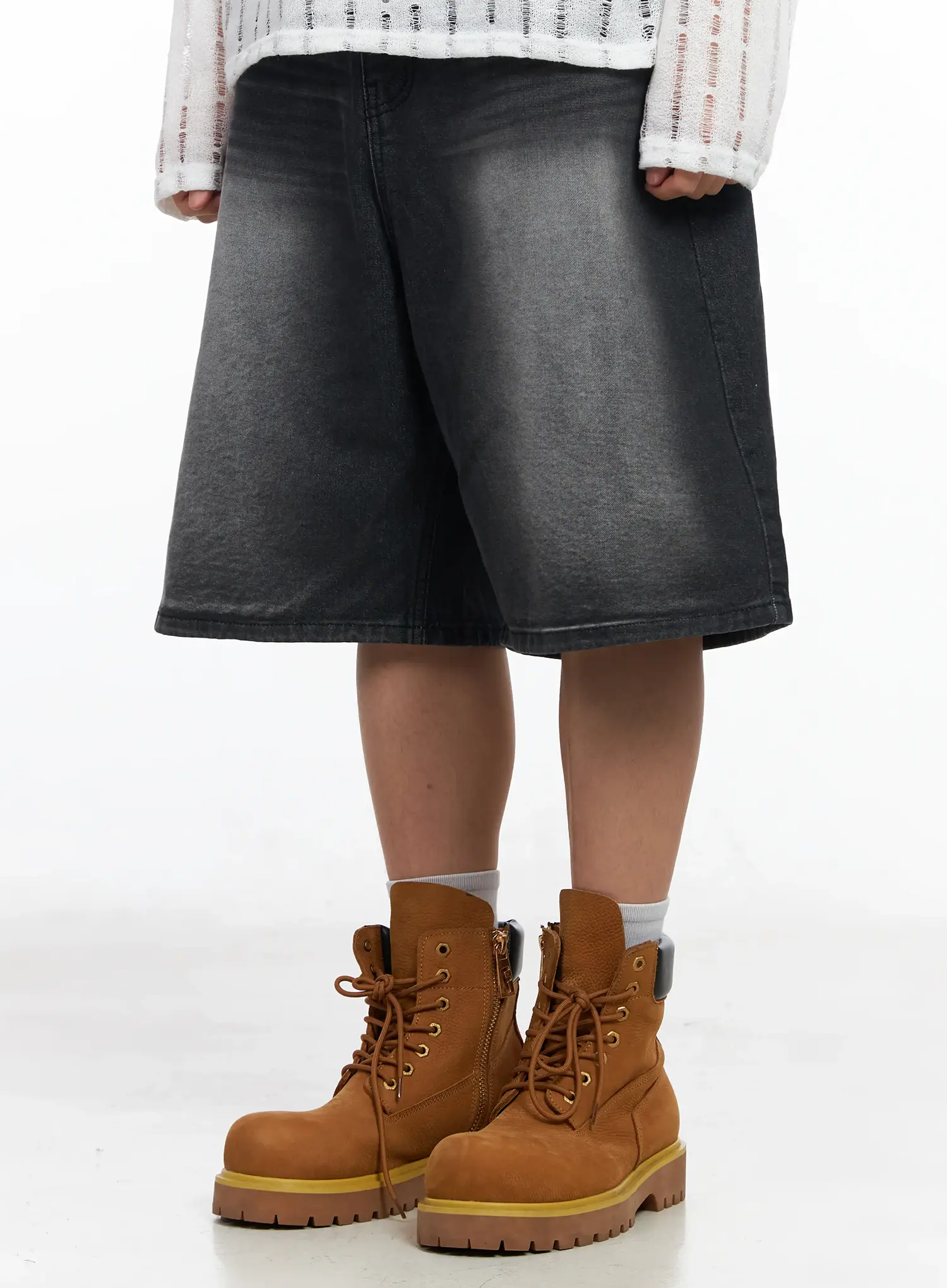 Men's Washed Bermuda Jeans IM516 - Image 6