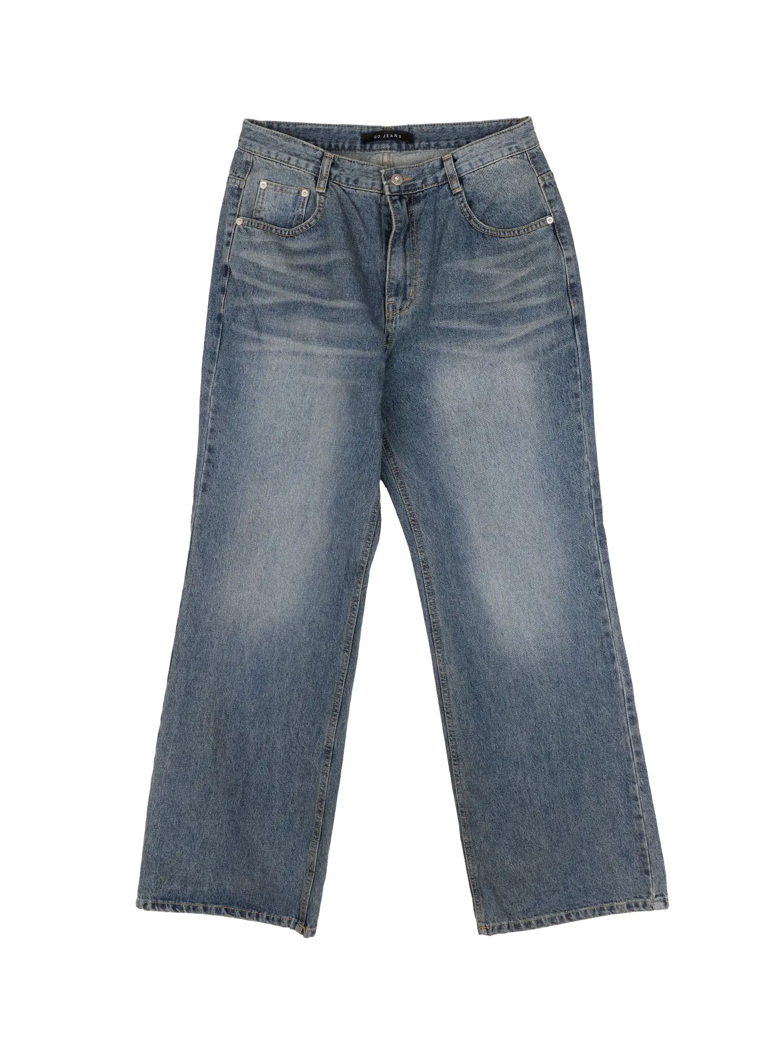 Men's Washed Semi-Flared Jeans IJ514 - Image 14