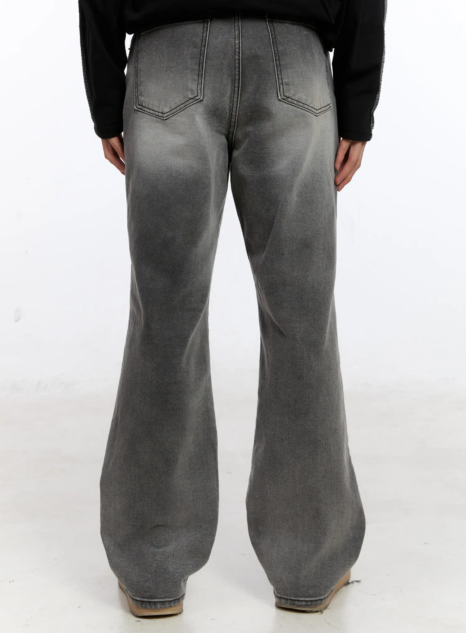 Men's Washed Straight Jeans IN528 - Image 6