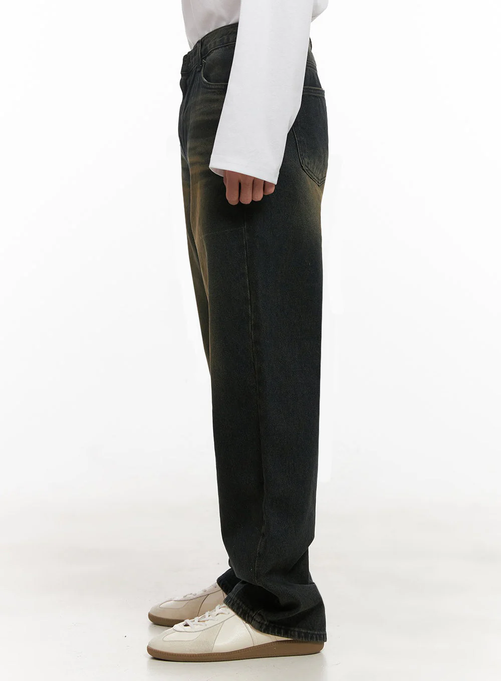 Men's Washed Vintage Wide-Fit Denim Jeans ID427 - Image 4