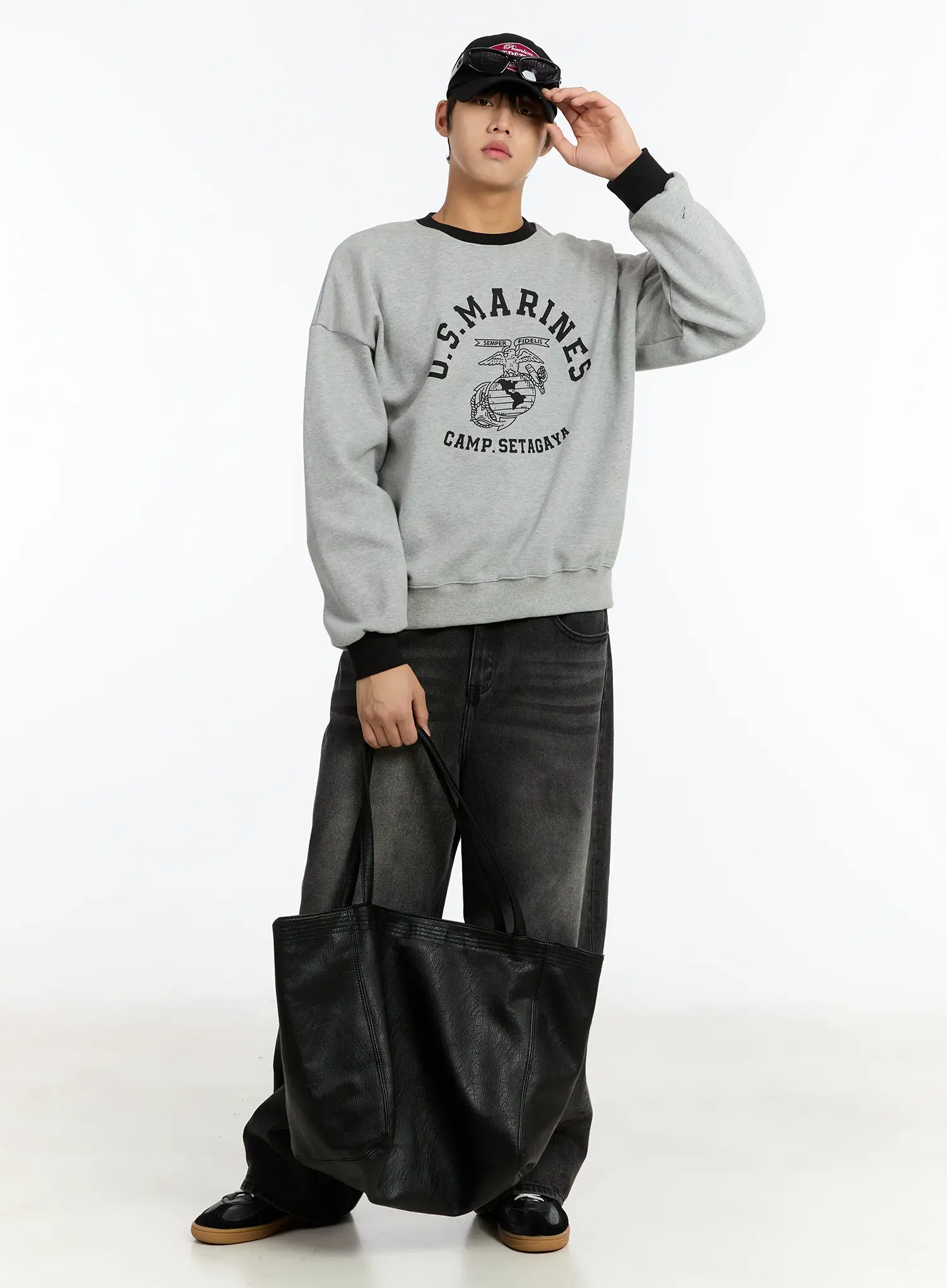 Men's Washed Wde-Leg Jeans IM502 - Image 8