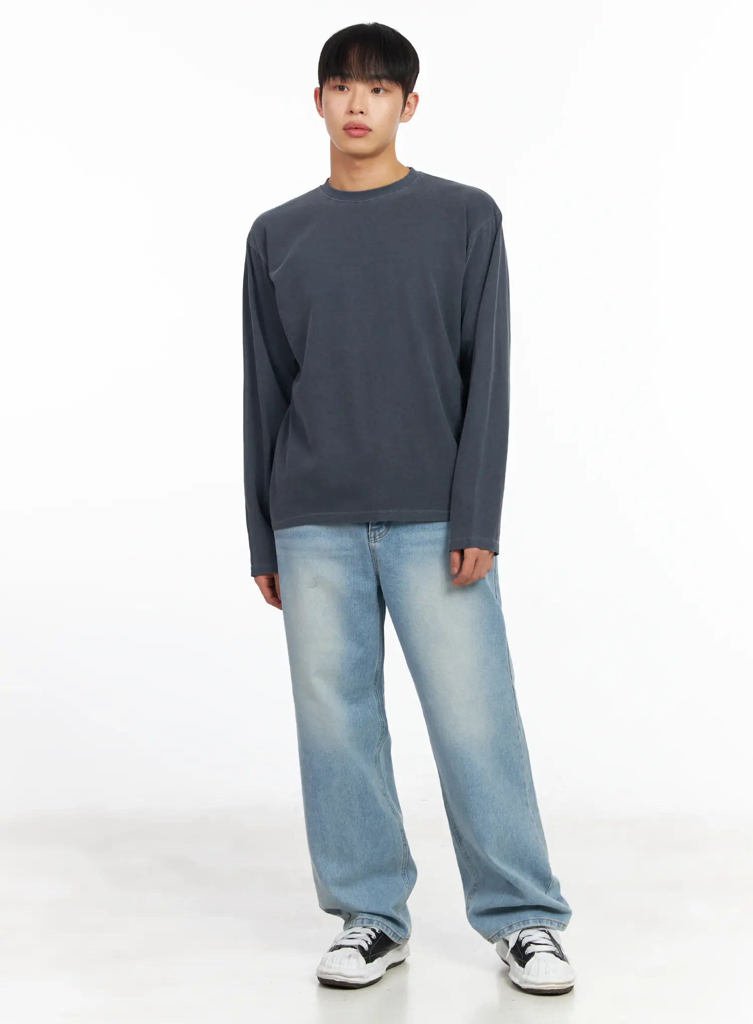 Men's Washed Wide-Fit Jeans IM511 - Image 10