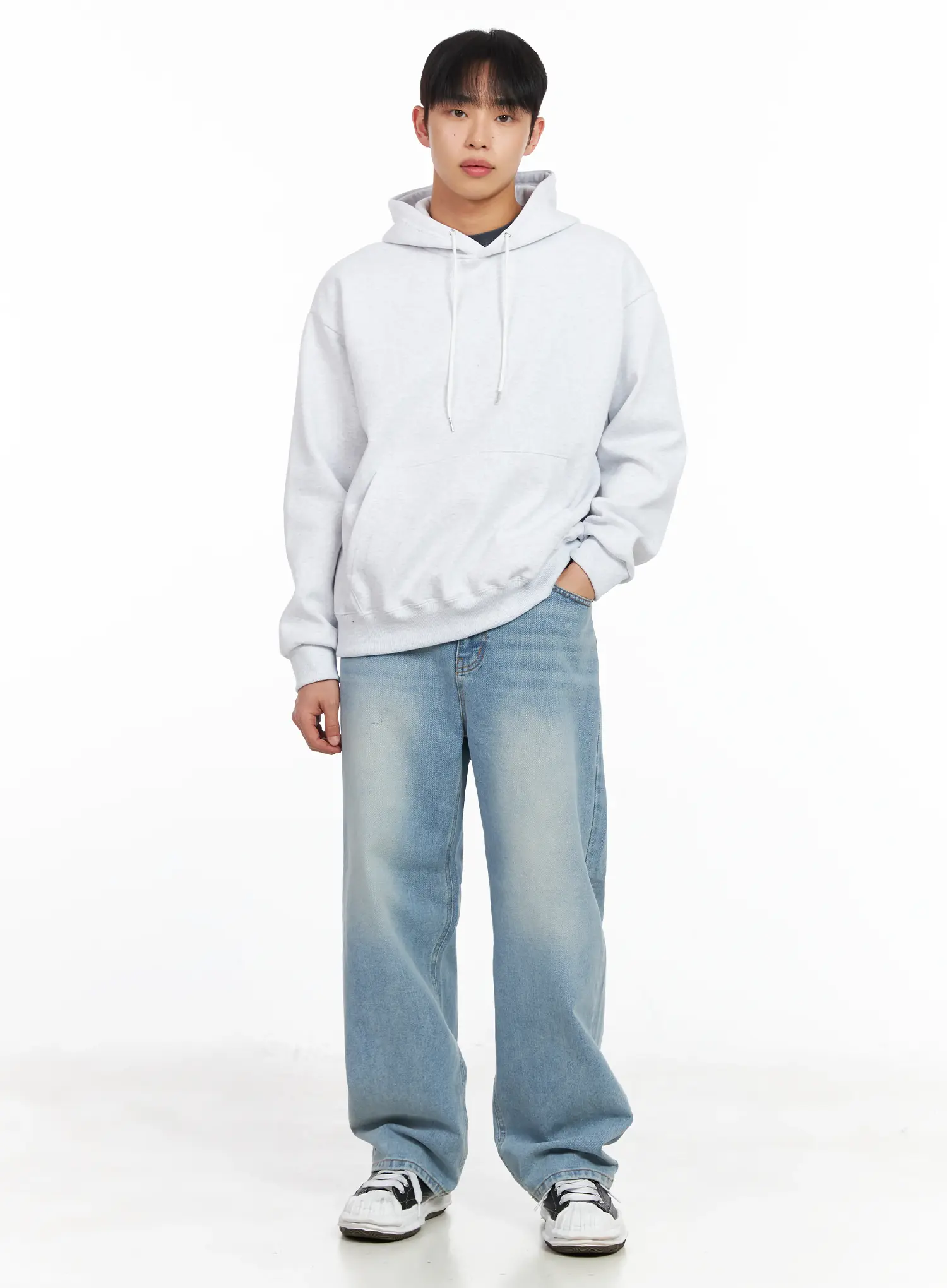 Men's Washed Wide-Fit Jeans IM511 - Image 8