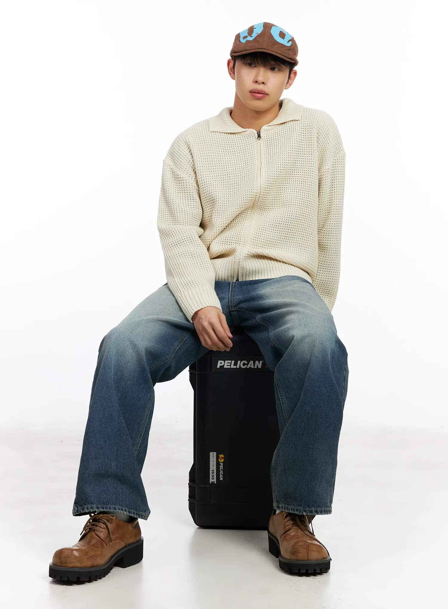 Men's Washed Wide-Leg Jeans IM511 - Image 11