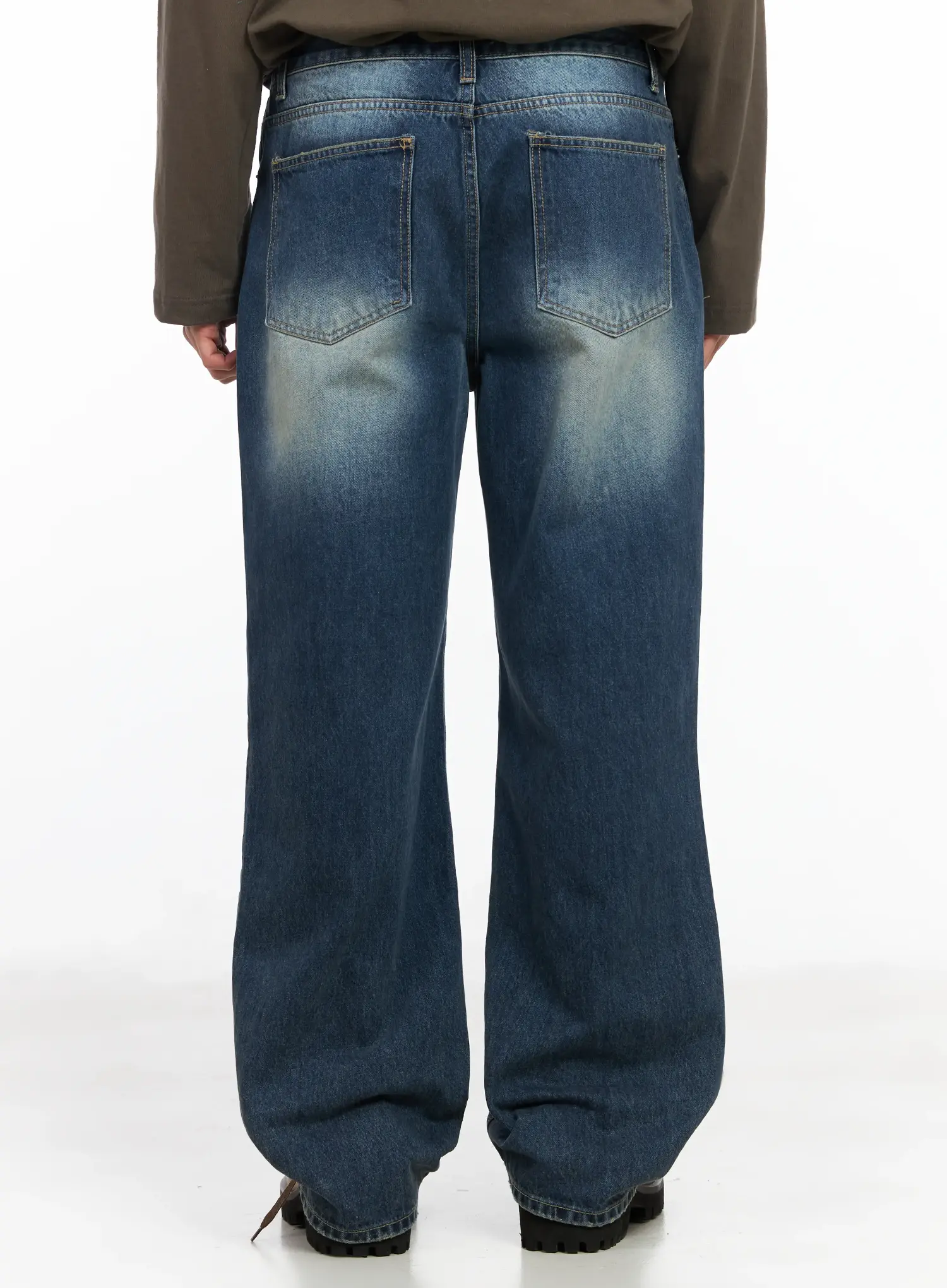 Men's Washed Wide-Leg Jeans IM511 - Image 6