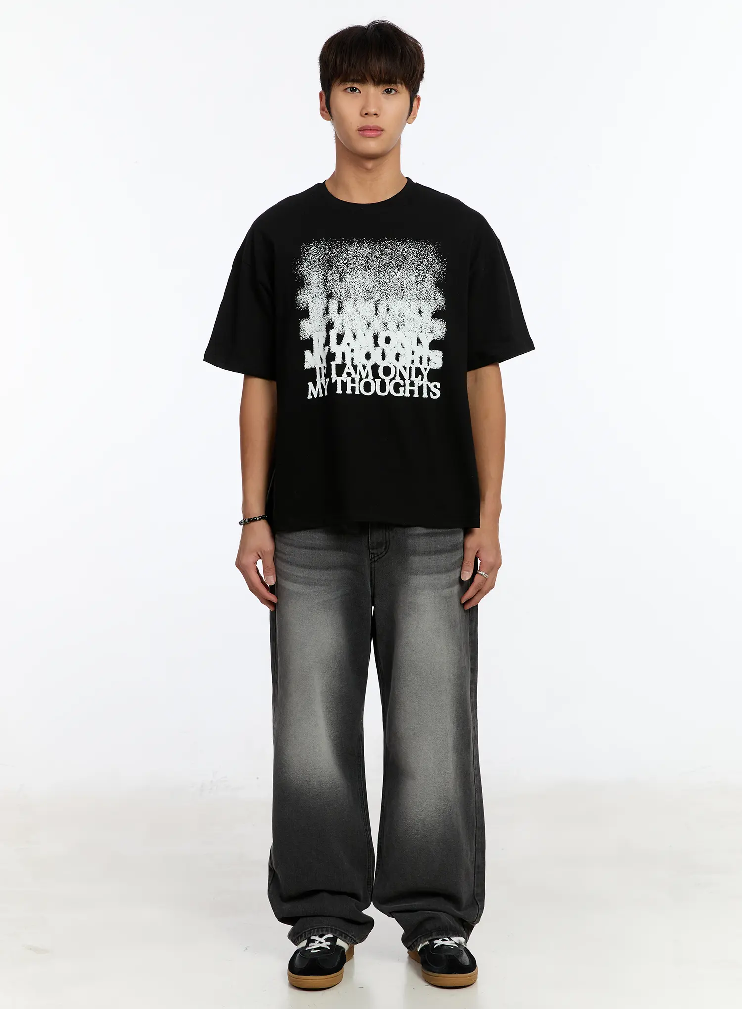 Men's Washed Wide Leg Jeans IM530 - Image 5