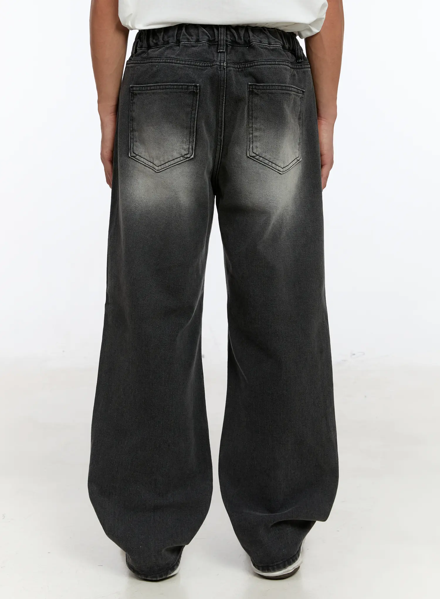 Men's Washed Wide Leg Jeans IM530 - Image 8
