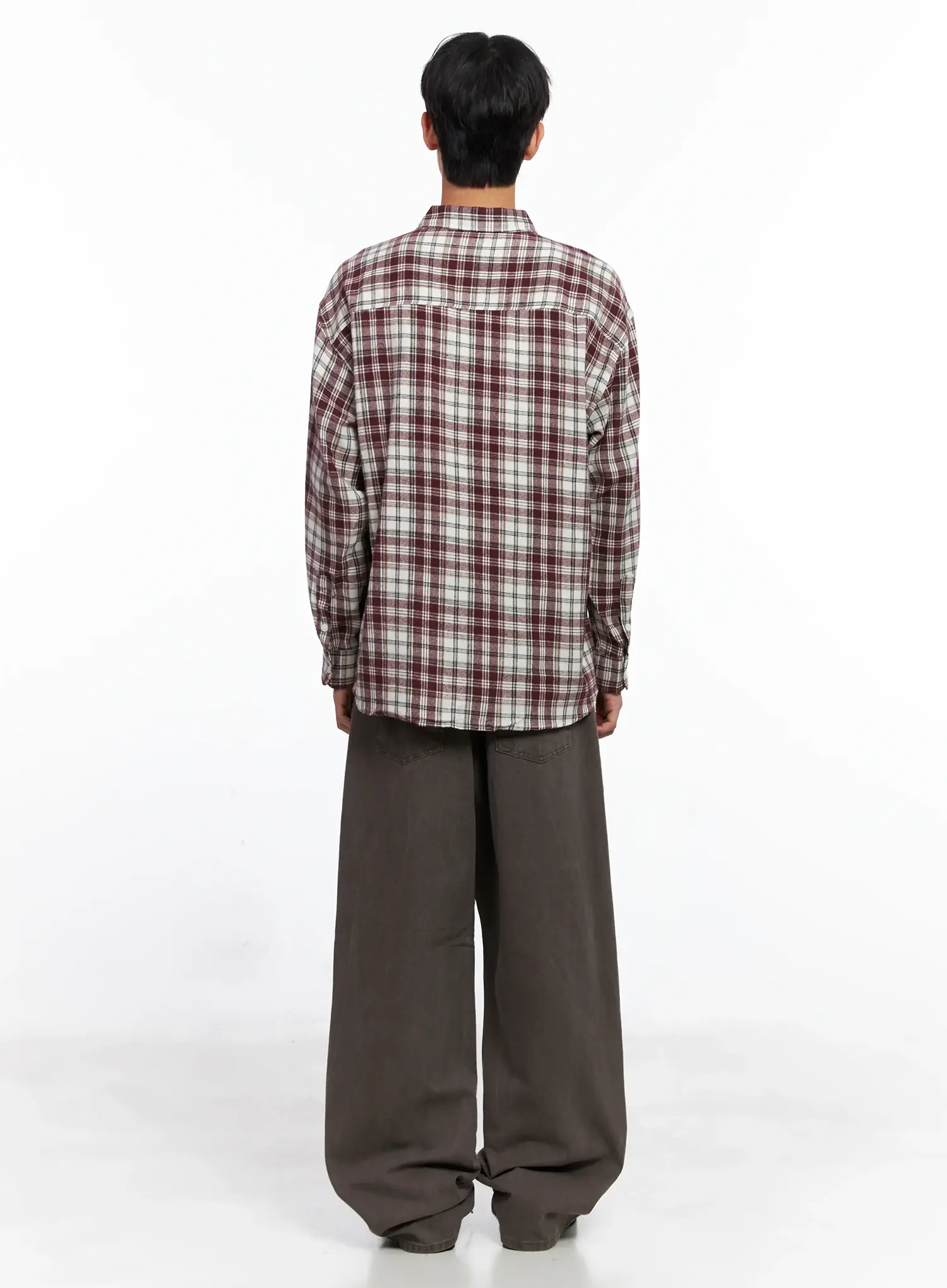 Men's Washed Wide-Leg Pants IS519 - Image 9