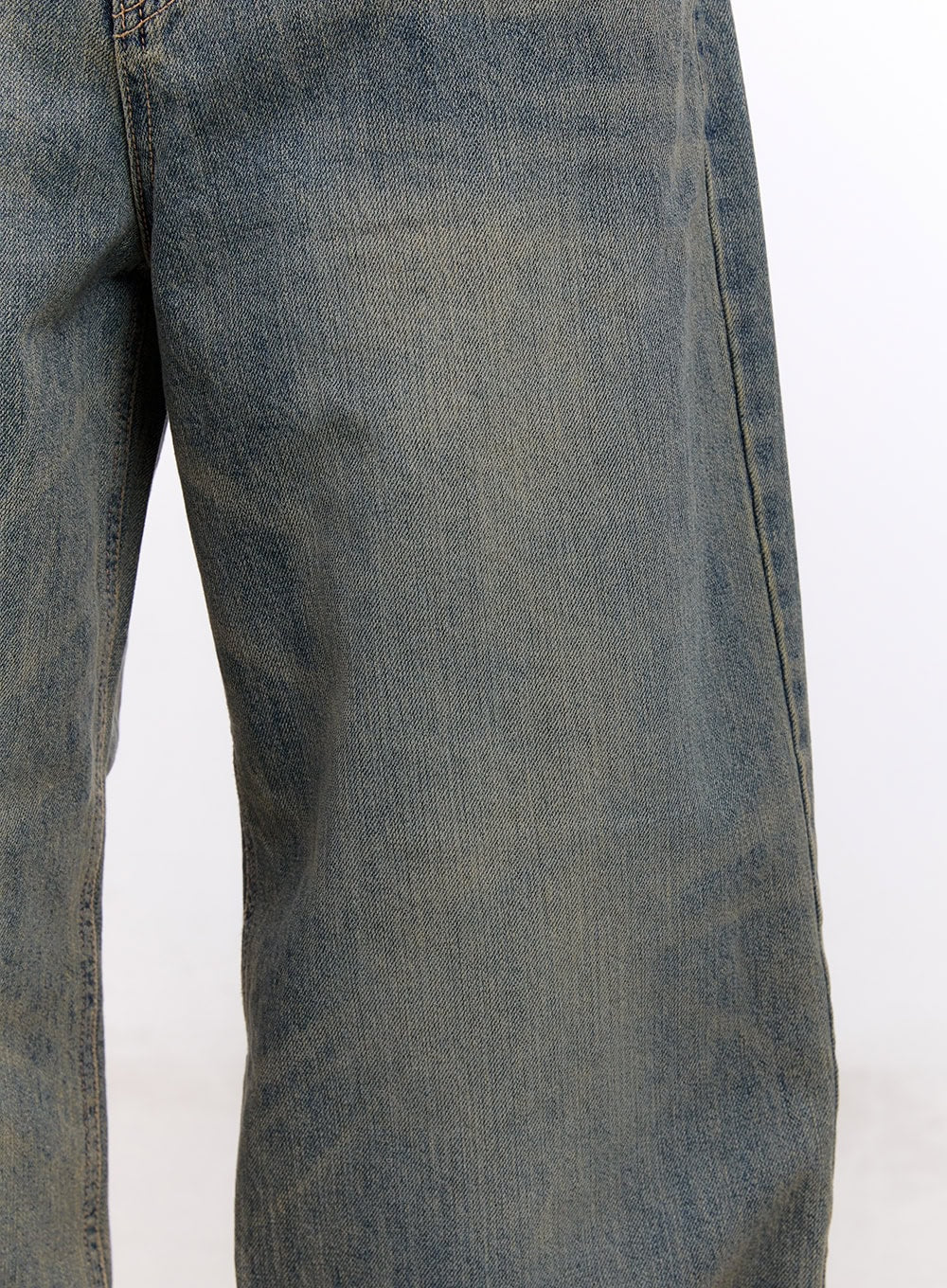 Men's Wide-Fit Washed Baggy Jeans IM512 - Image 5