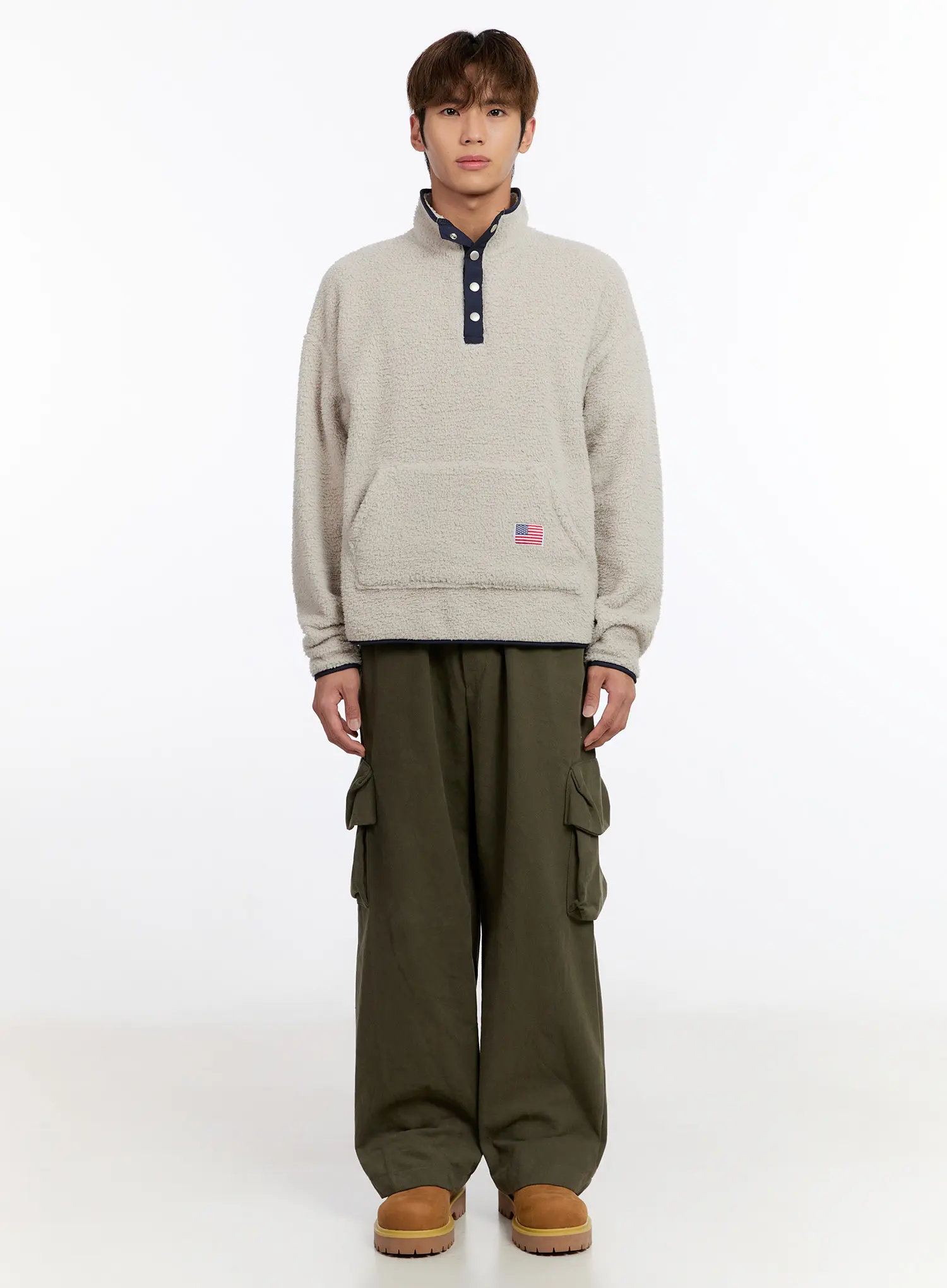 Men's Wide Leg Cargo Pants IN524 - Image 3