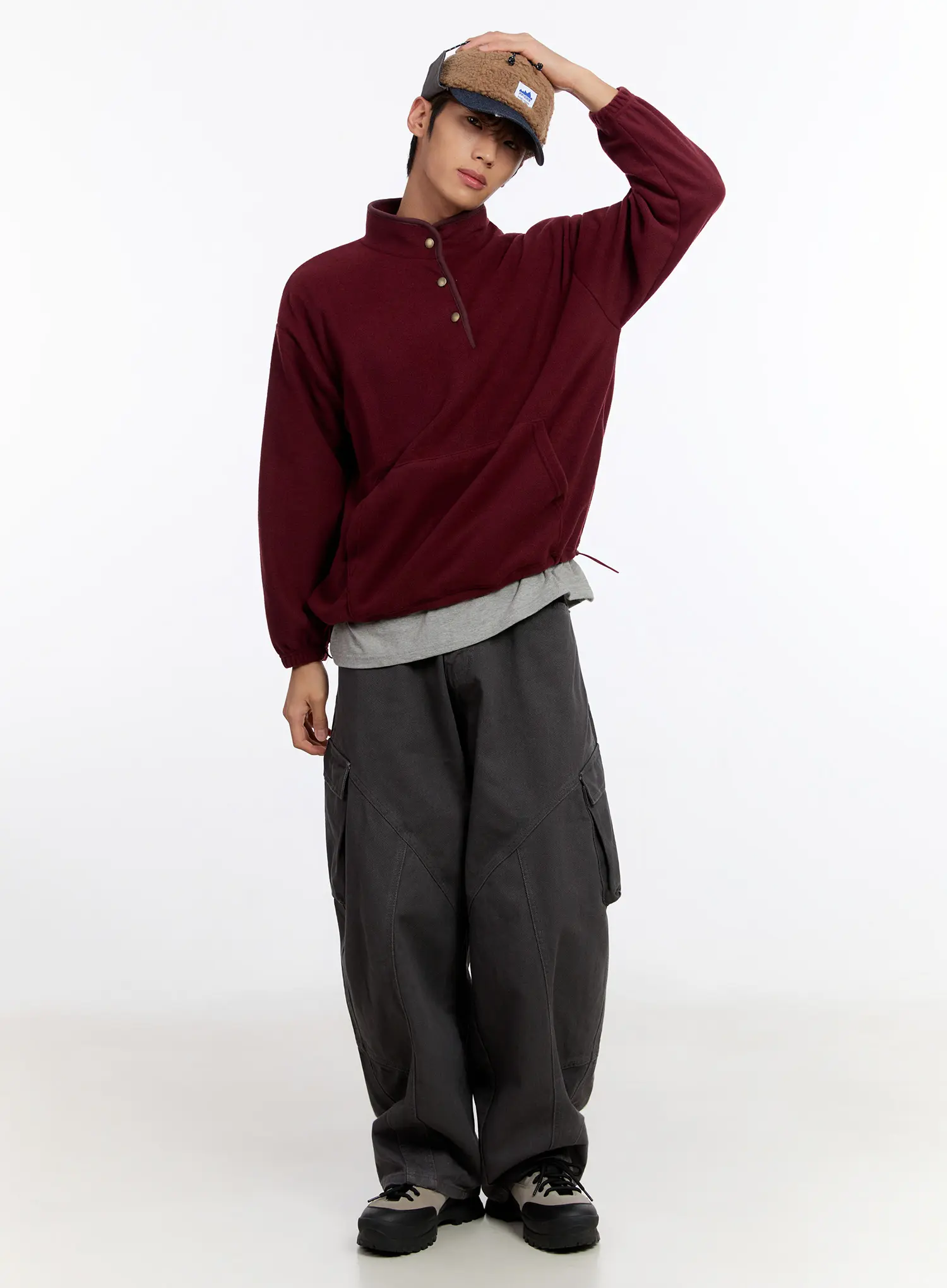 Men's Wide-Leg Cargo Pants IN528 - Image 10