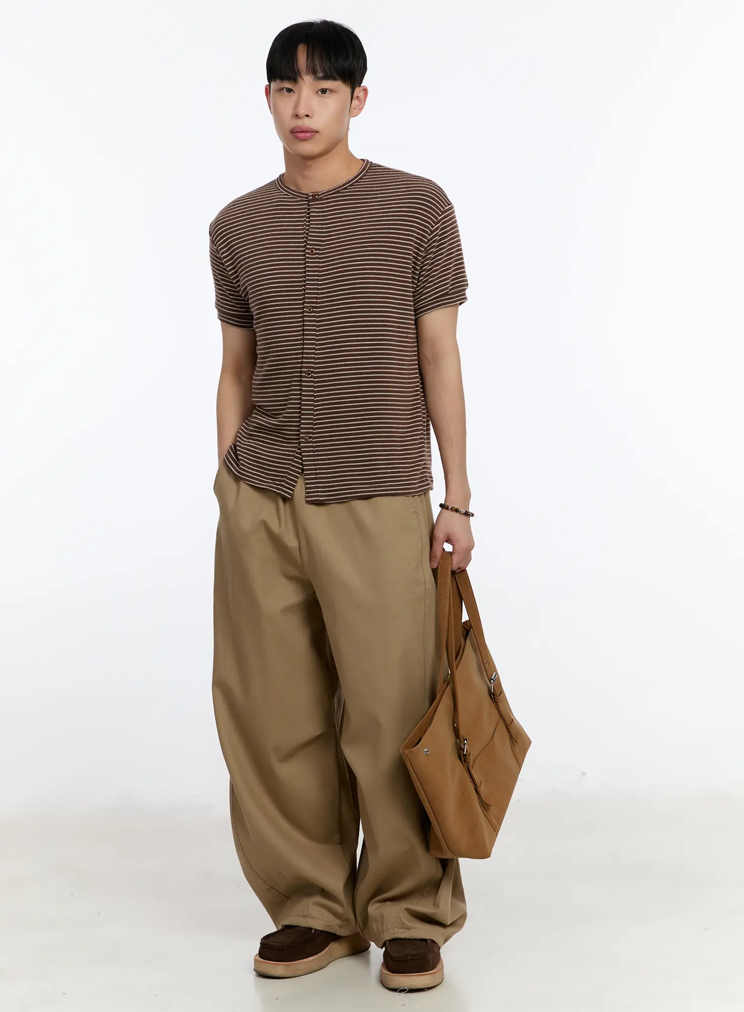 Men's Wide Leg Cotton Pants IA507 - Image 2