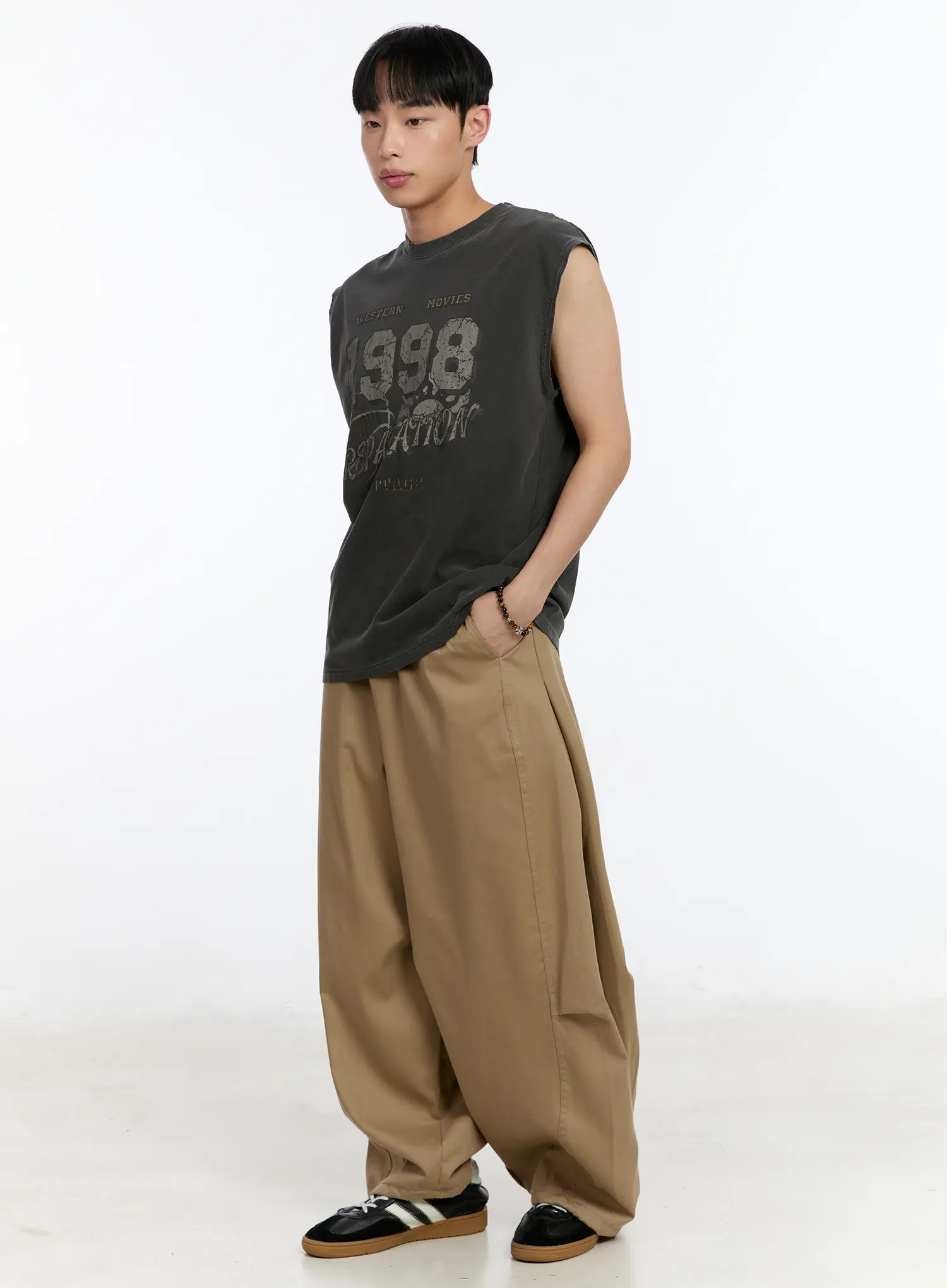 Men's Wide Leg Cotton Pants IA507 - Image 3
