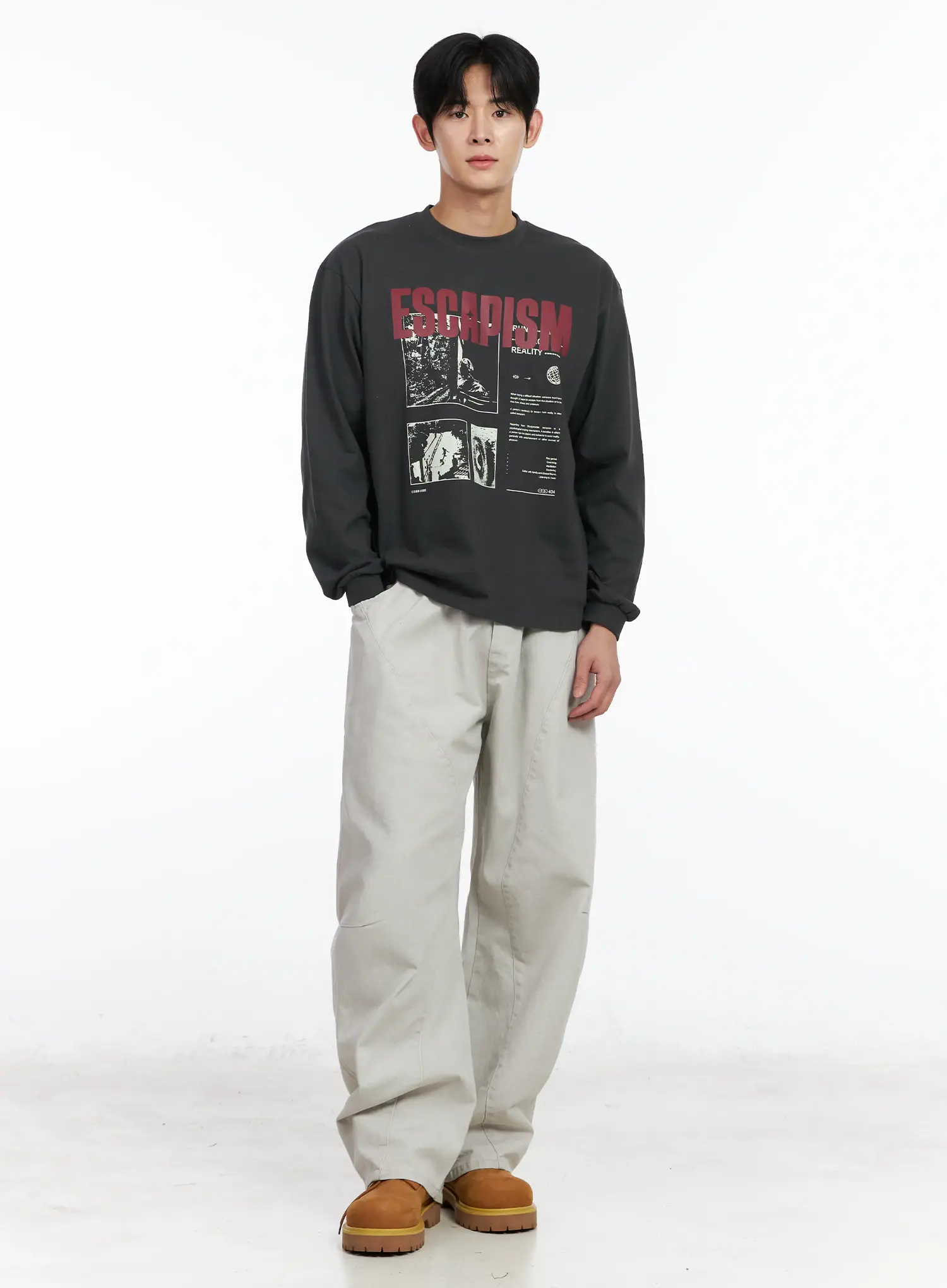 Men's Wide Leg Cotton Sweatpants IM523 - Image 9