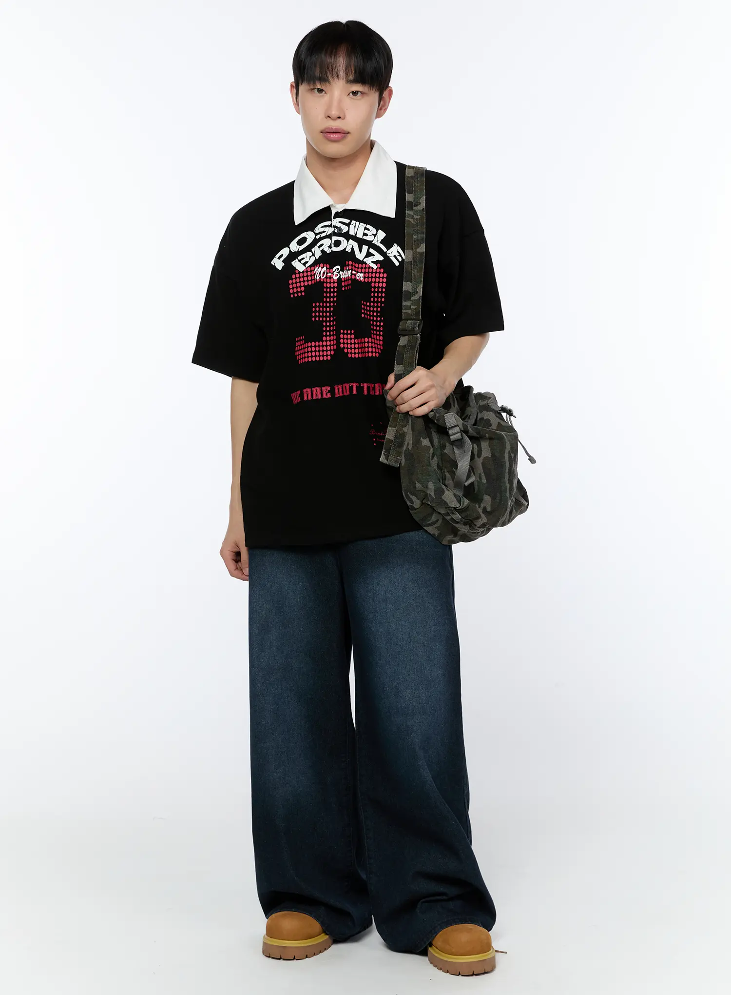Men's Wide Leg Dark Washed Jeans IA520 - Image 4