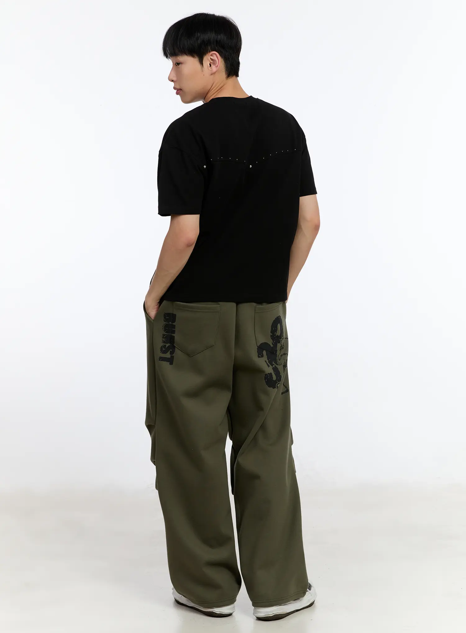 Men's Wide Leg Graphic Training Pants IA507 - Image 11