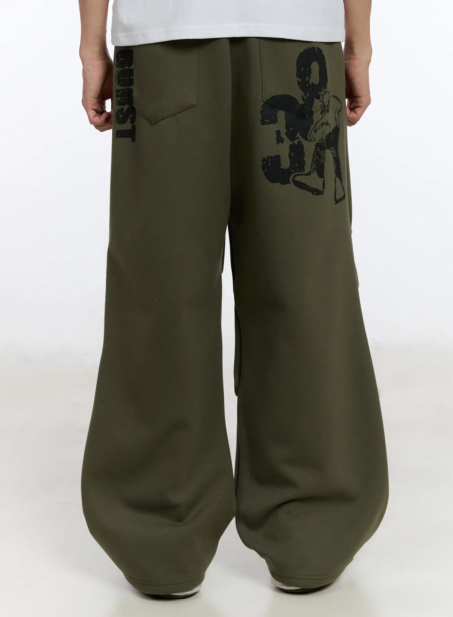 Men's Wide Leg Graphic Training Pants IA507 - Image 2