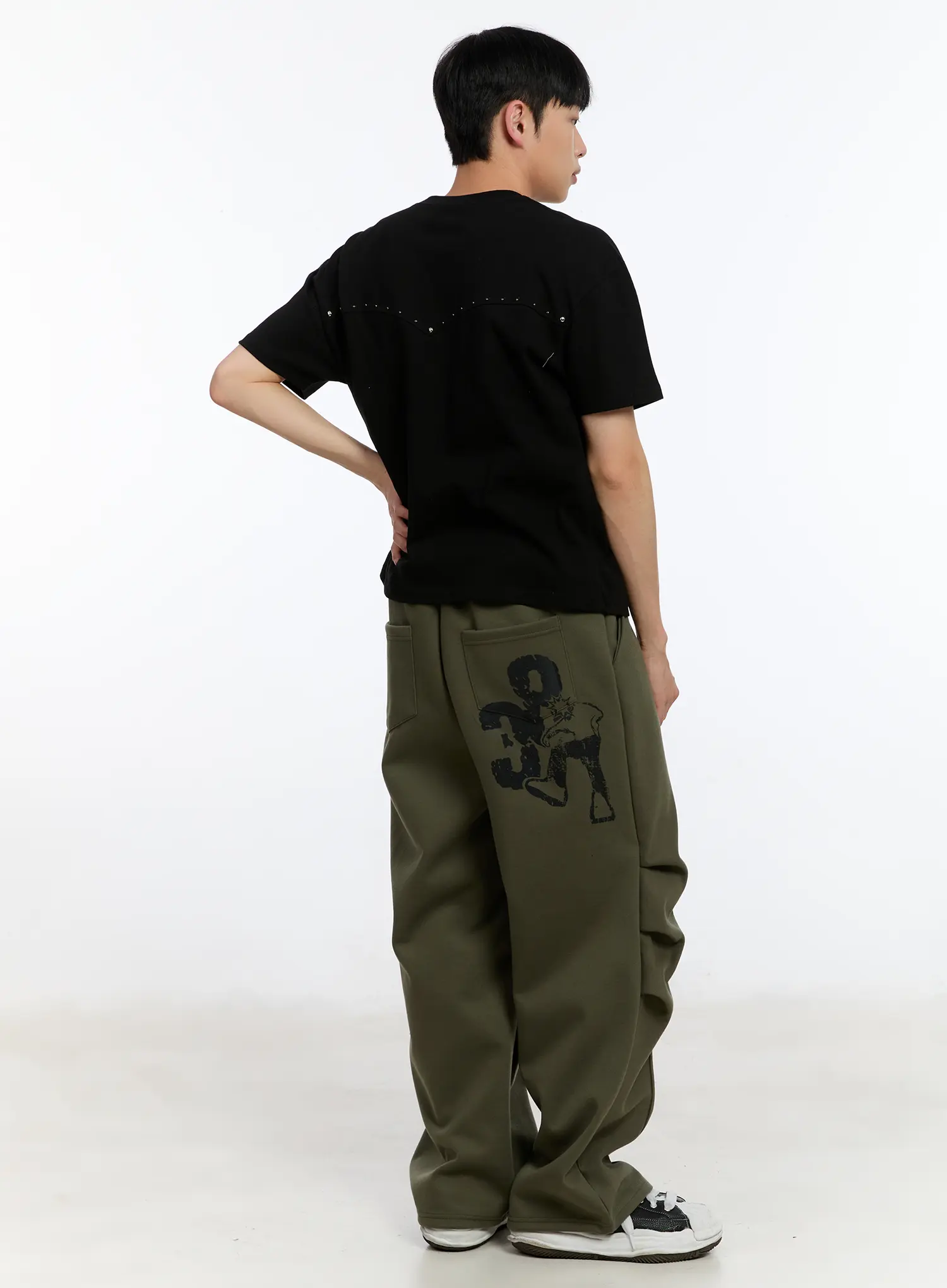 Men's Wide Leg Graphic Training Pants IA507 - Image 3