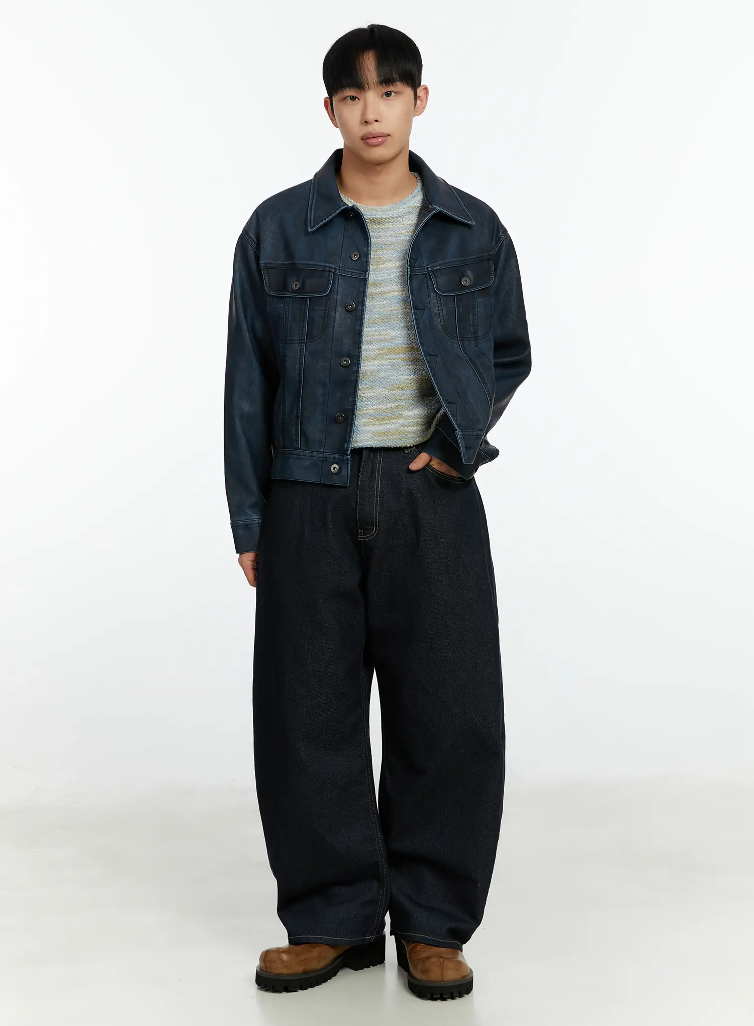 Men's Wide Leg Jeans IF510 - Image 2