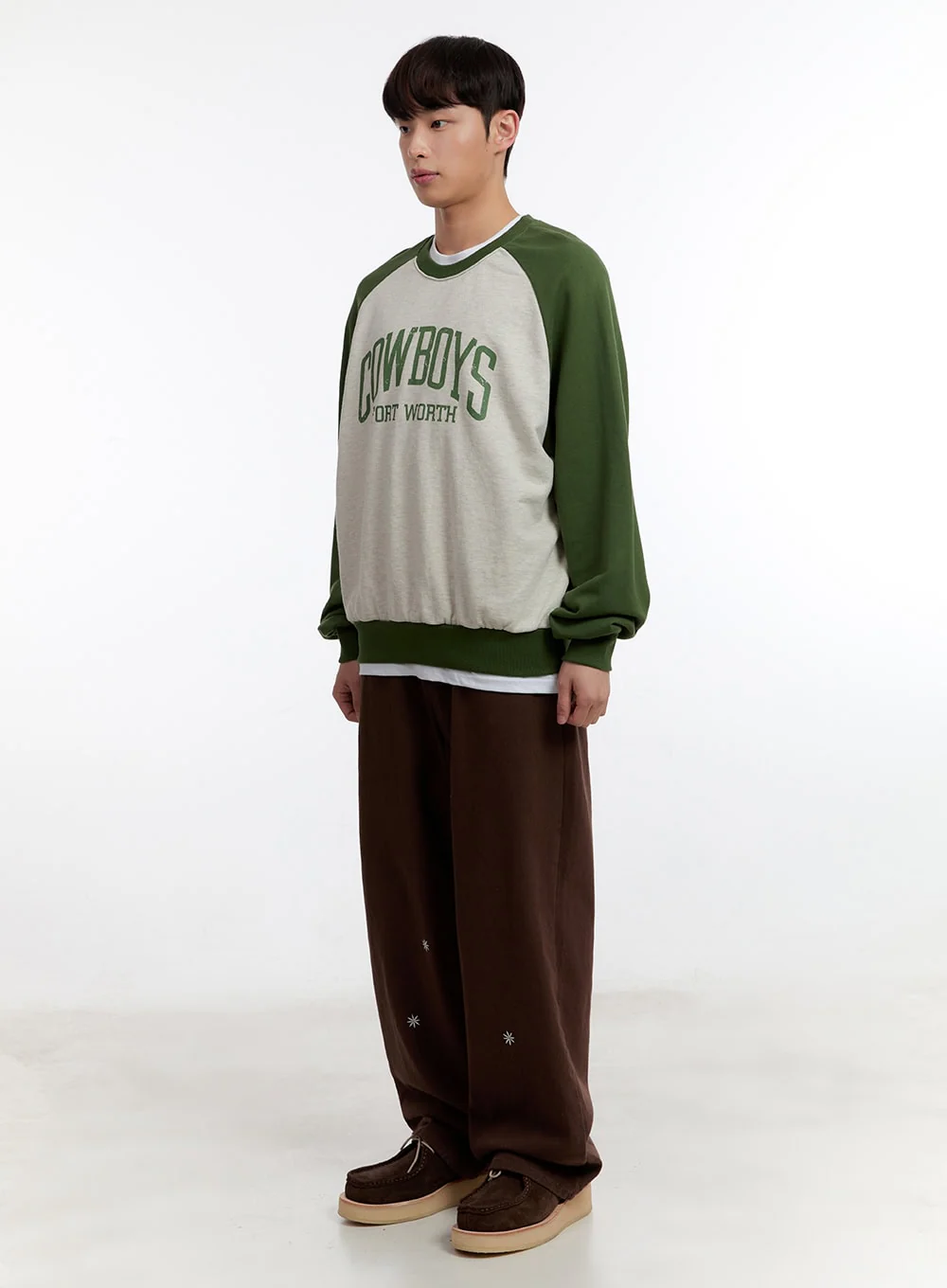 Men's Wide-Leg Pants with Embroidered Flowers IA504 - Image 7