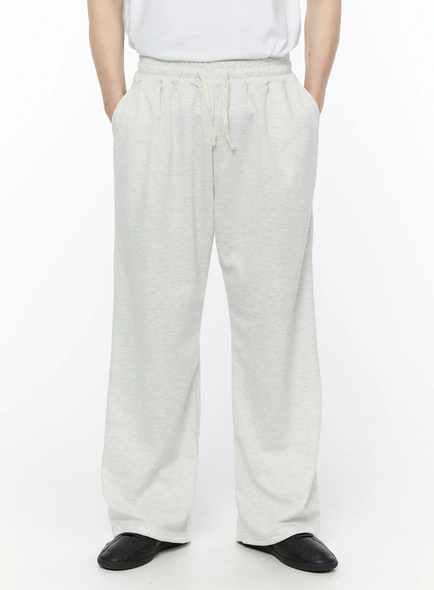 Men's Wide Leg Sweatpants (Light Beige) IY506