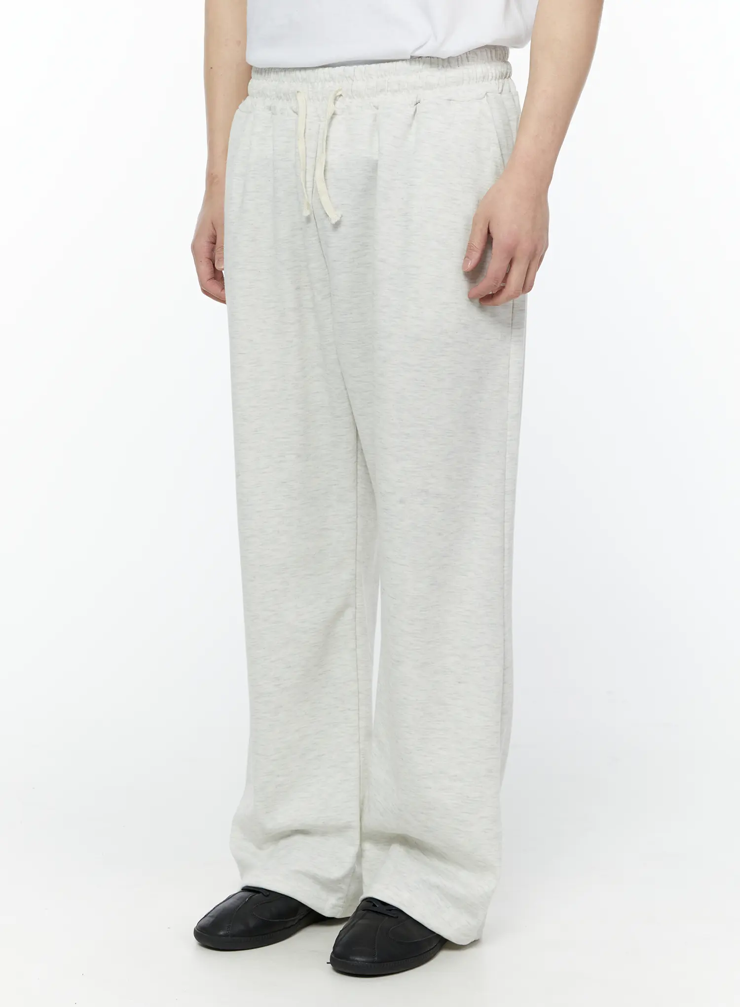 Men's Wide Leg Sweatpants (Light Beige) IY506 - Image 6