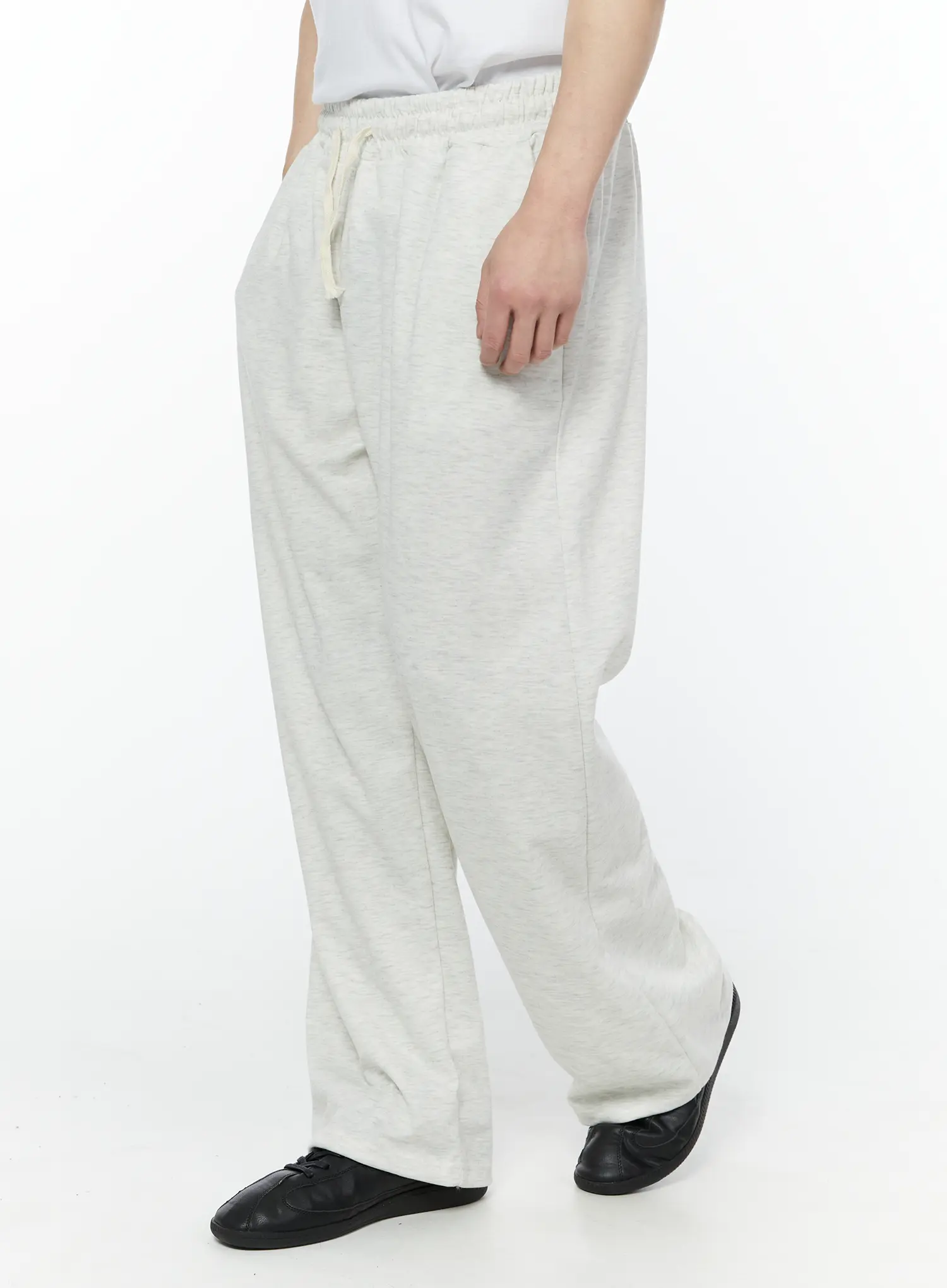 Men's Wide Leg Sweatpants (Light Beige) IY506 - Image 7