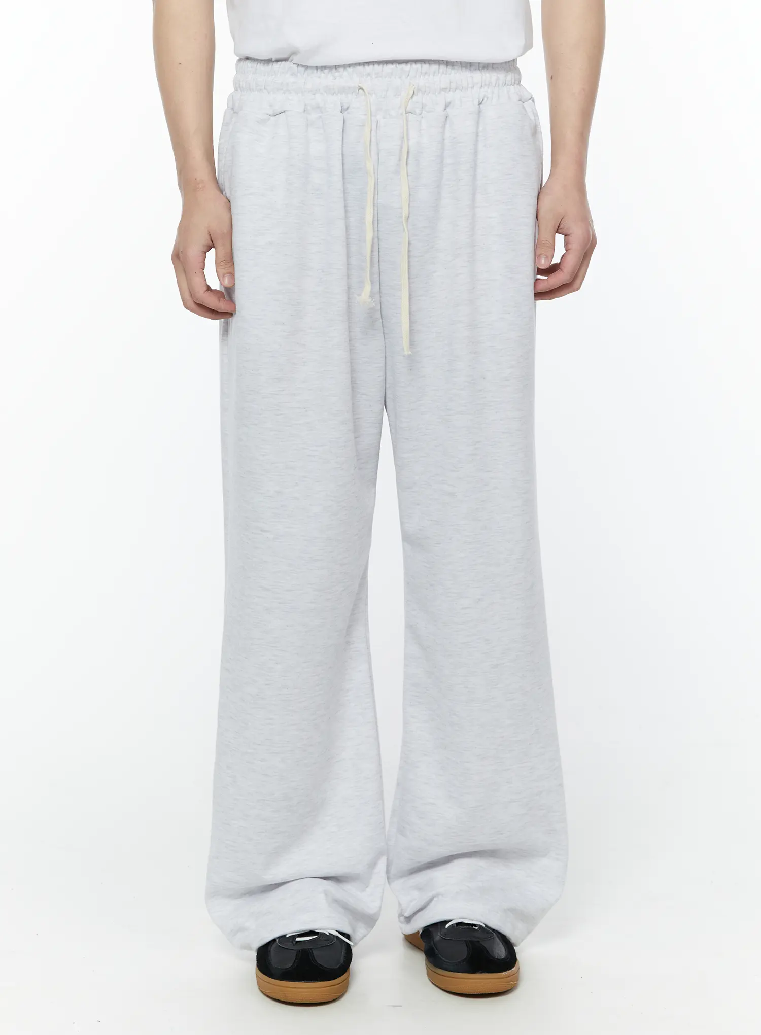 Men's Wide Leg Sweatpants (Light Gray) IY504 - Image 2