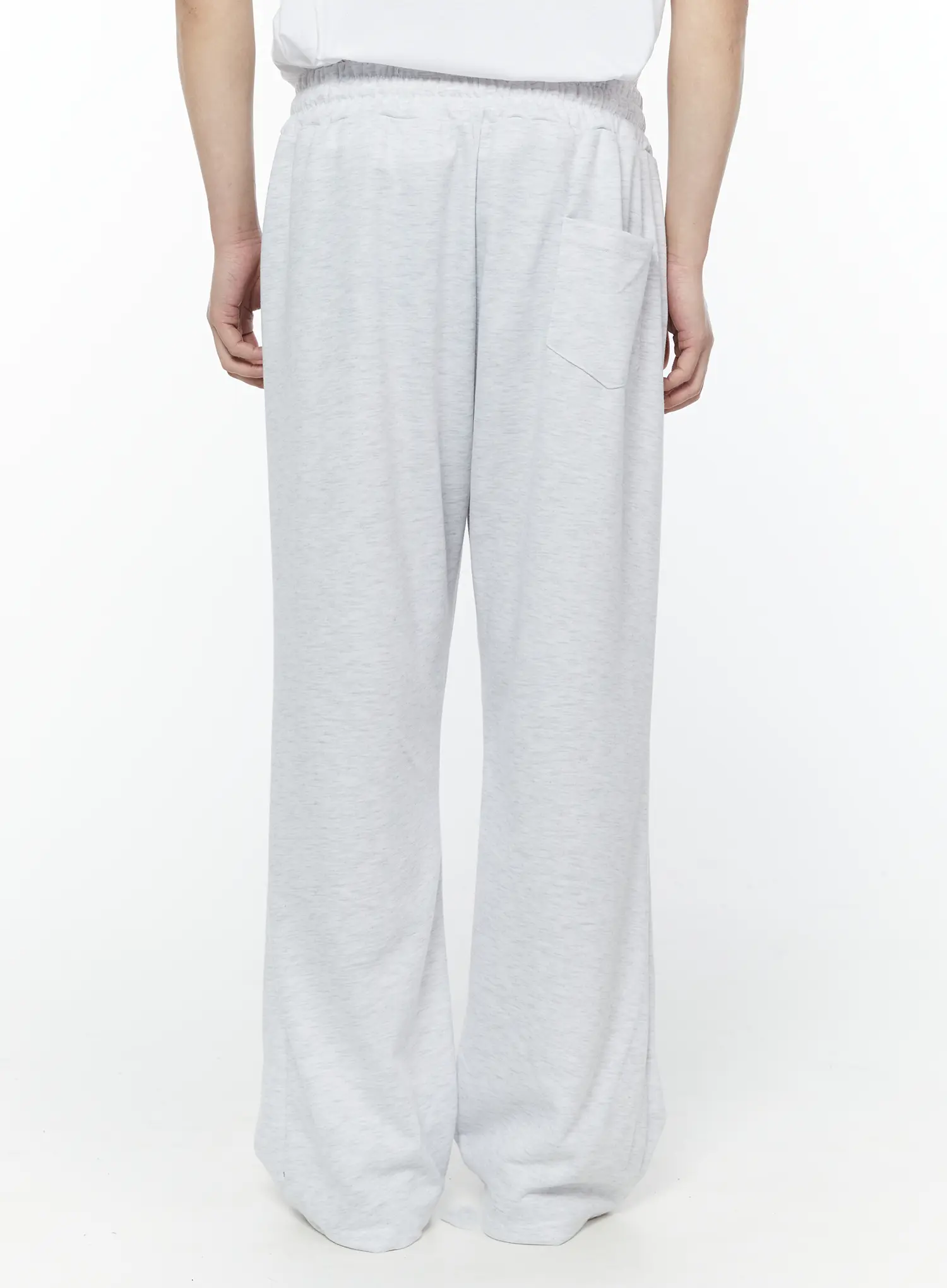 Men's Wide Leg Sweatpants (Light Gray) IY504 - Image 3