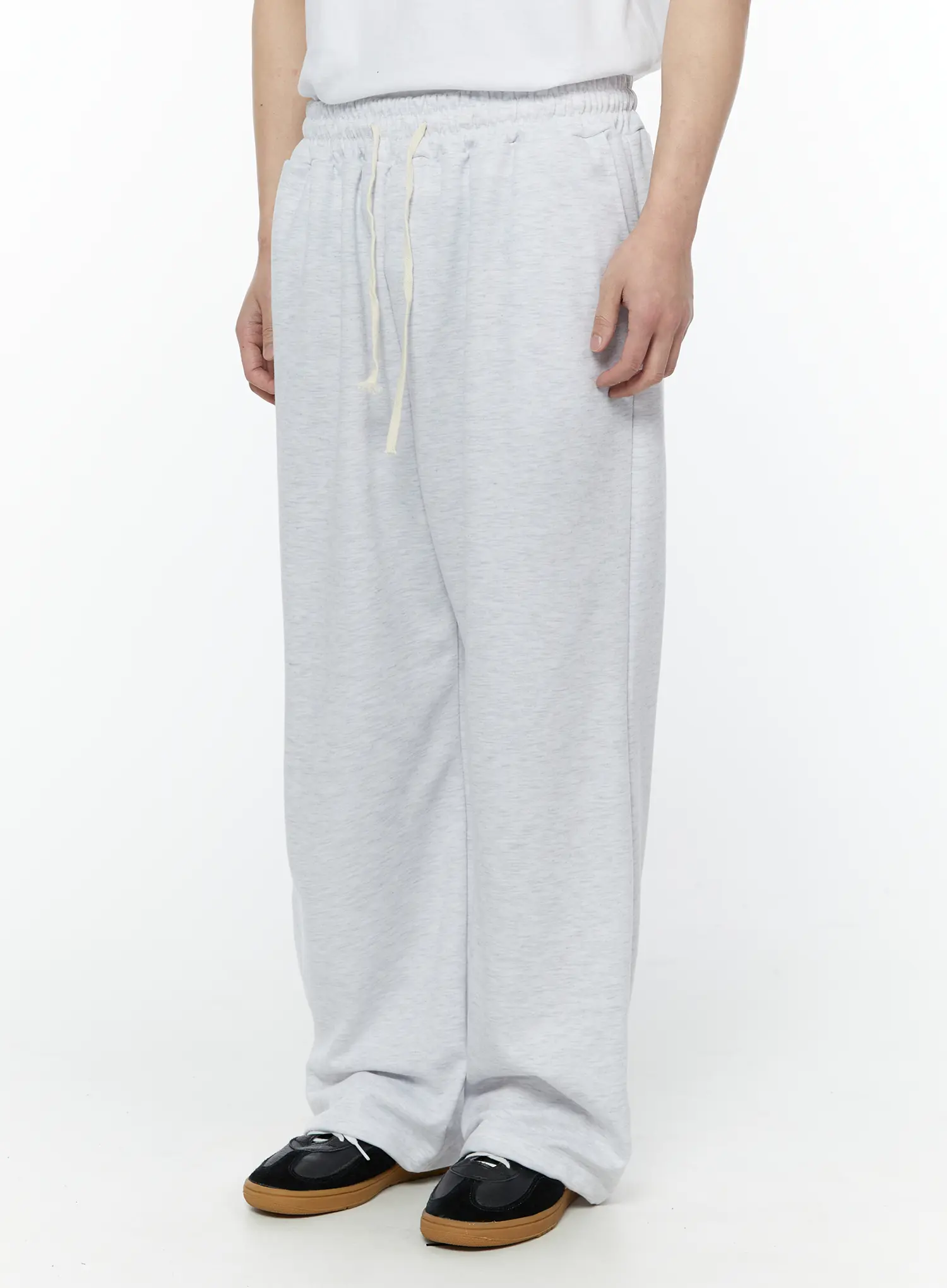 Men's Wide Leg Sweatpants (Light Gray) IY504 - Image 5