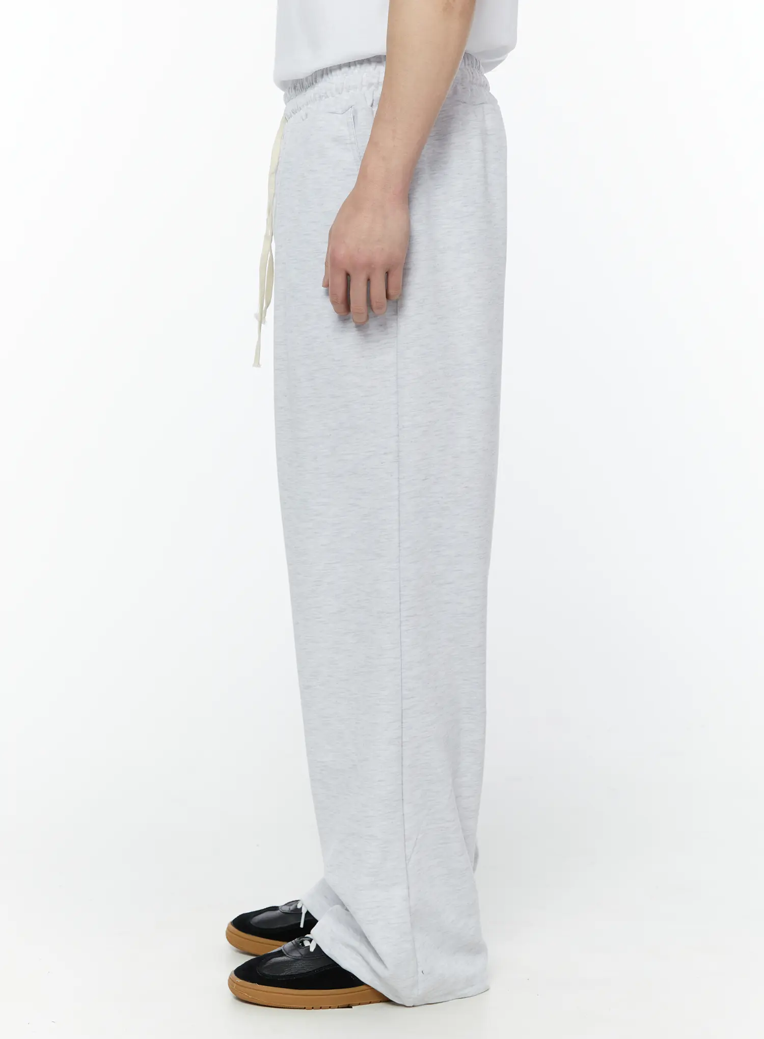Men's Wide Leg Sweatpants (Light Gray) IY504 - Image 6