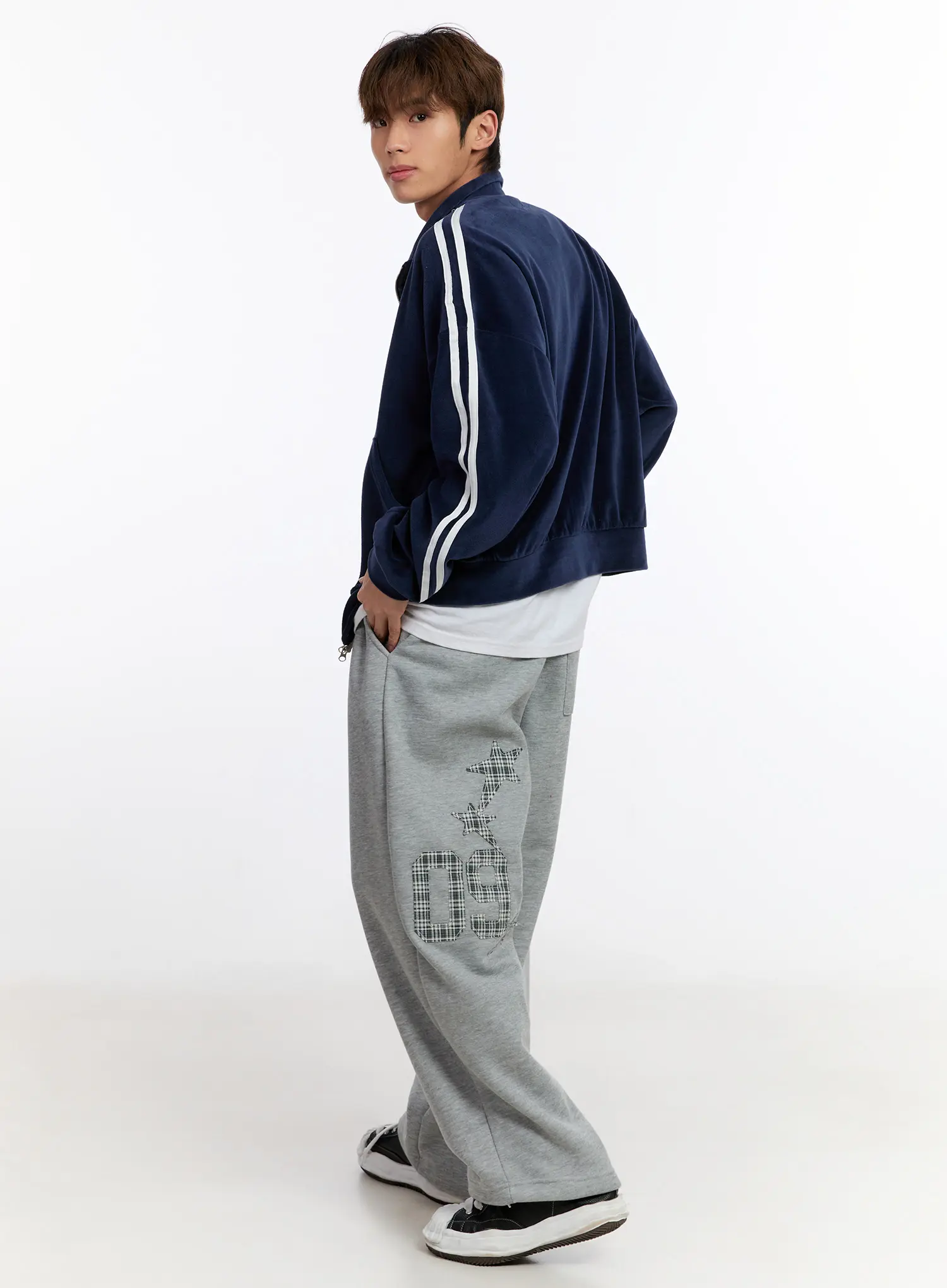 Men's Wide-Leg Track Pants IN528 - Image 3