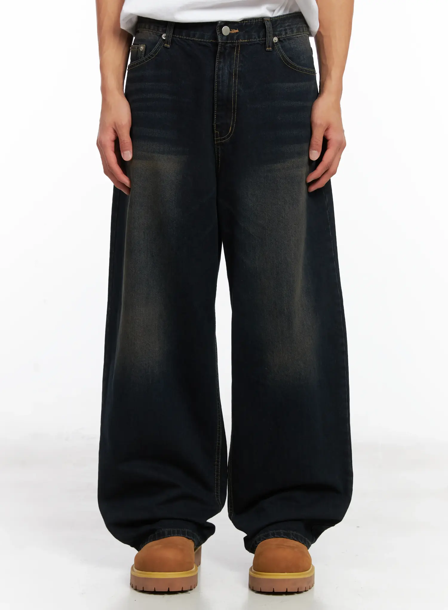 Men's Wide Leg Washed Jeans ID511
