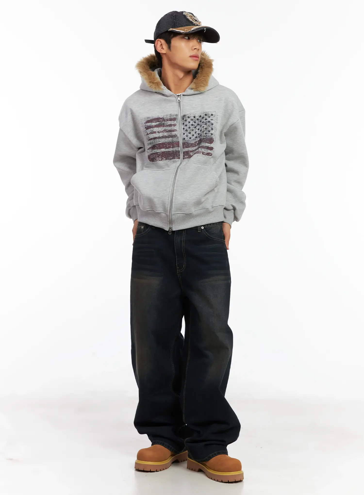 Men's Wide Leg Washed Jeans ID511 - Image 2
