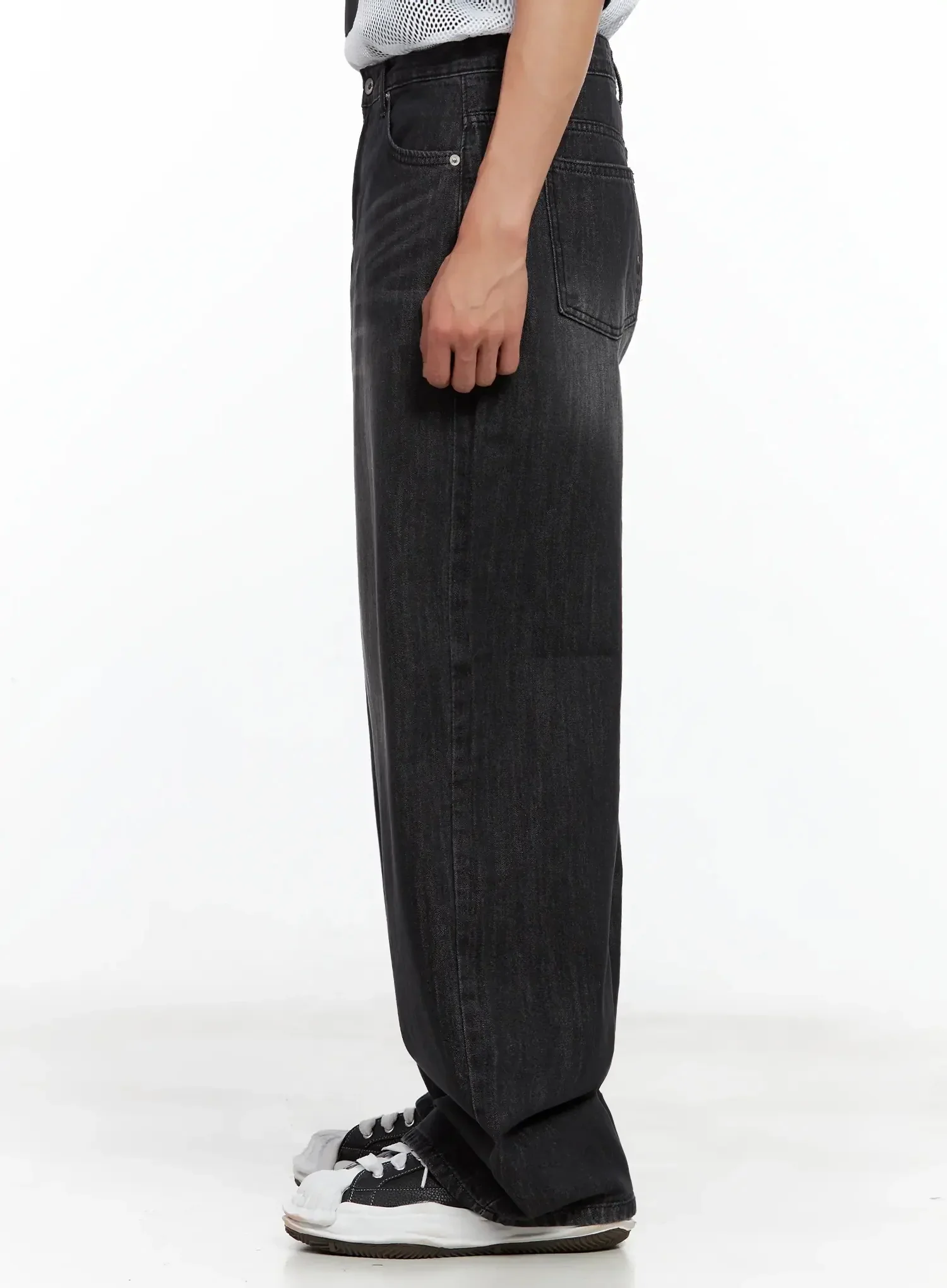 Men's Wide-Leg Washed Jeans IL516 - Image 10