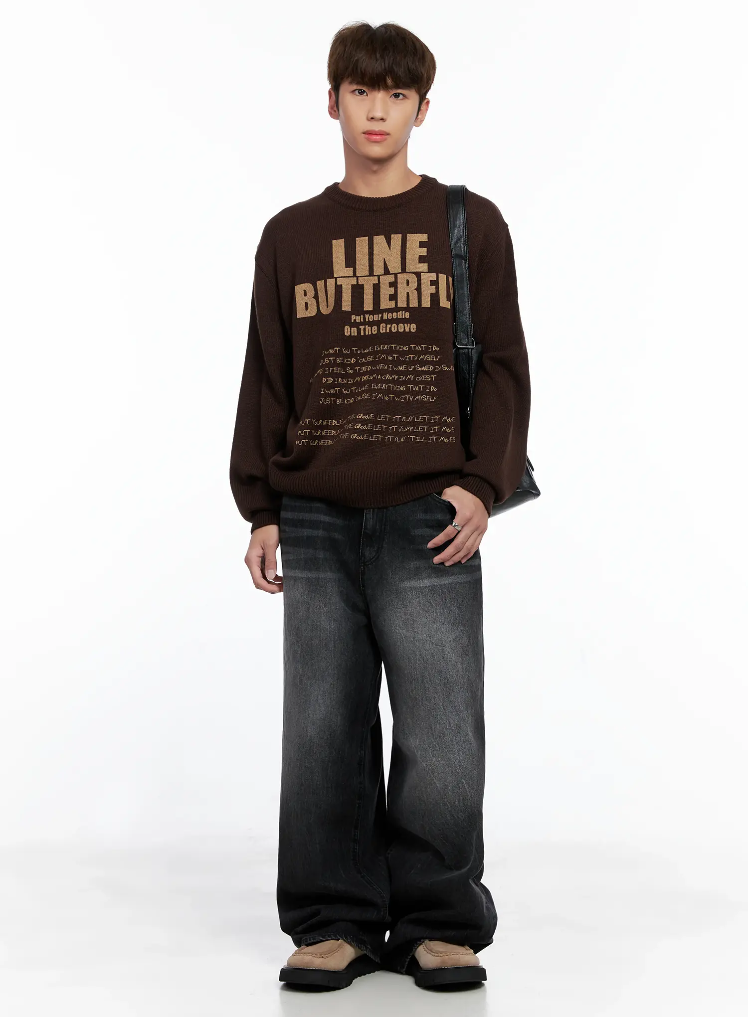 Men's Wide-Leg Washed Jeans IO502 - Image 8