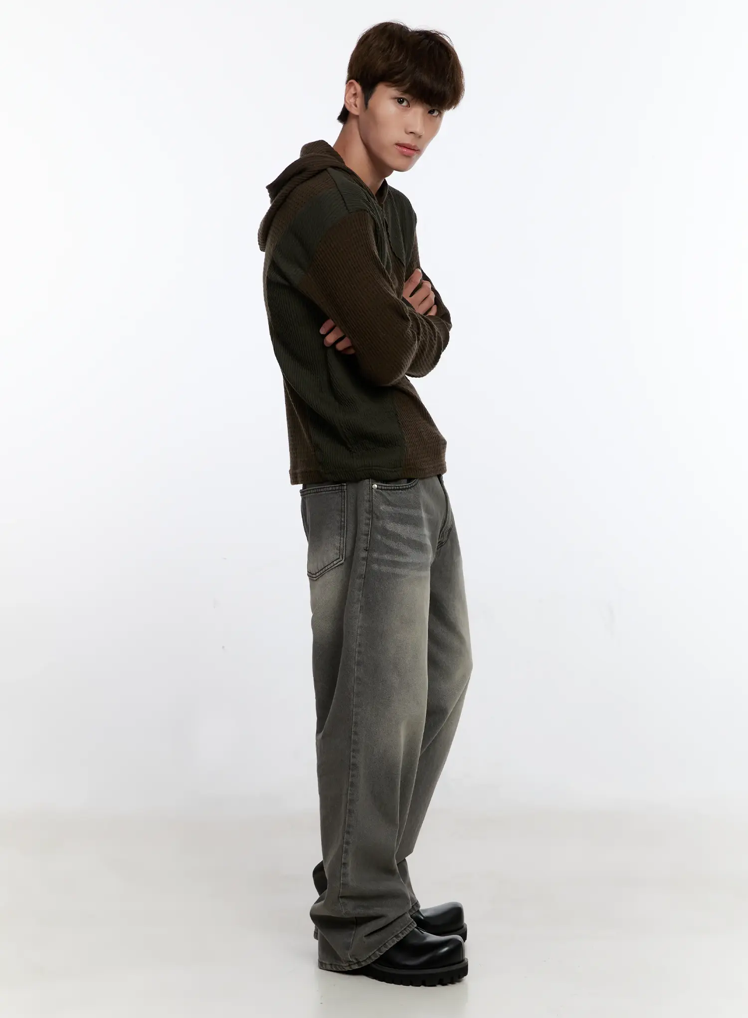 Men's Wide Washed Jeans IS530 - Image 2