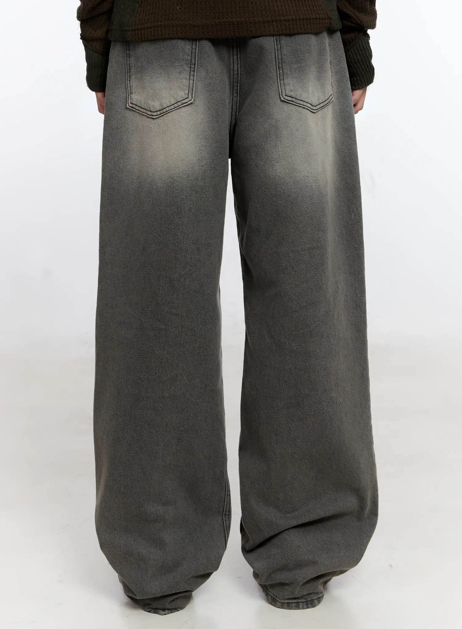Men's Wide Washed Jeans IS530 - Image 8