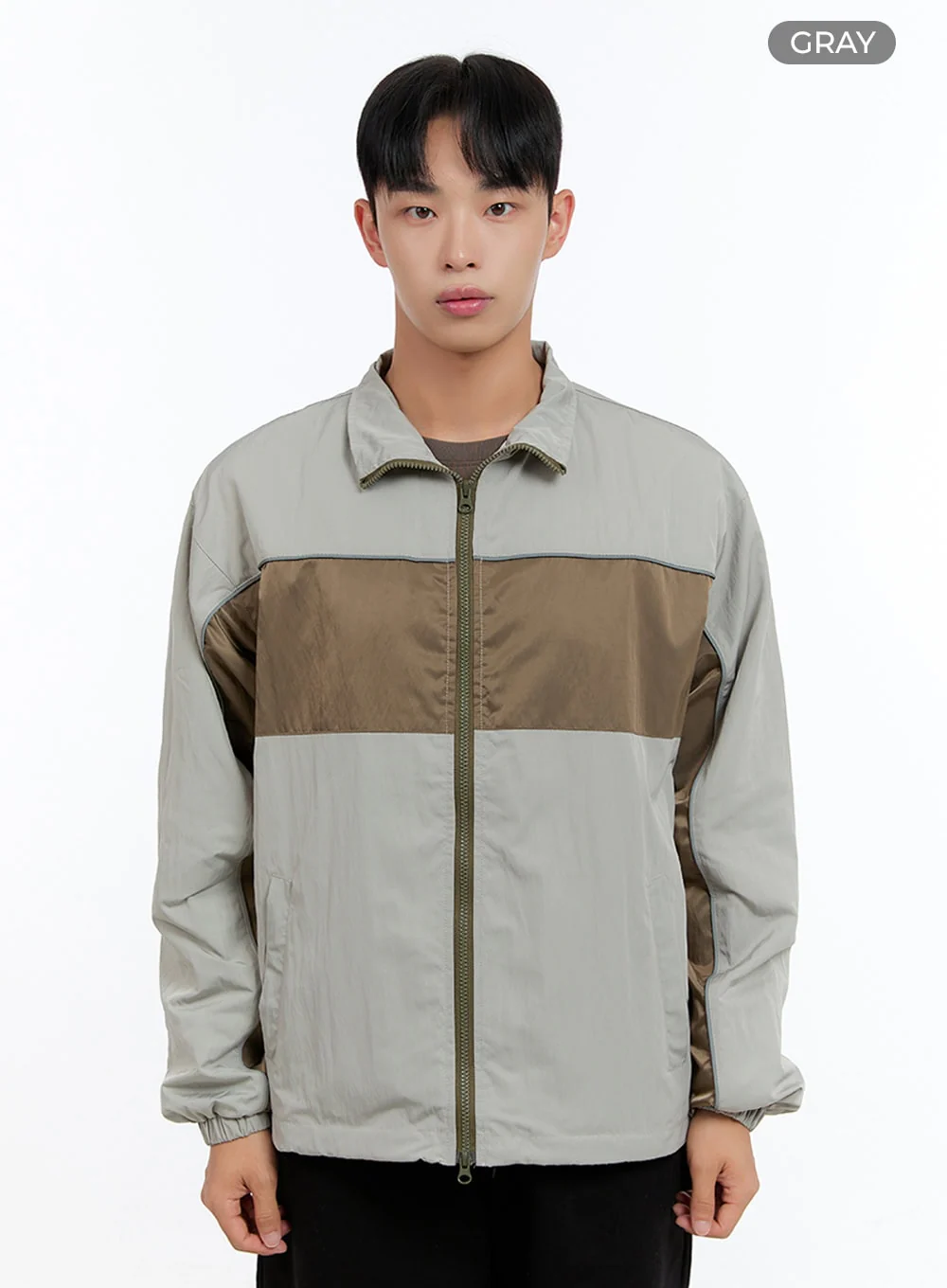 Men's Zip-Up Nylon Wind Jacket IS412 - Image 10