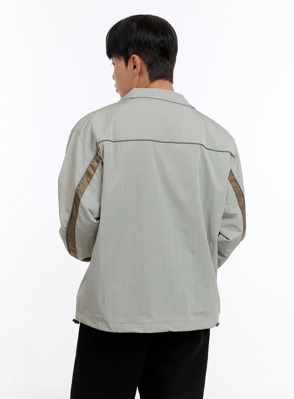 Men's Zip-Up Nylon Wind Jacket IS412 - Image 7