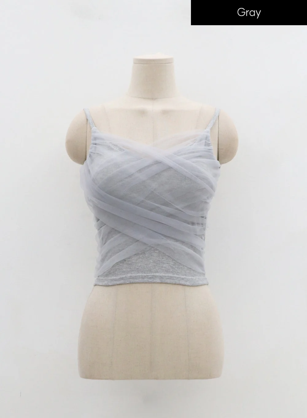 Mesh Detail Crop Sleeveless Top IN25 - Image 26