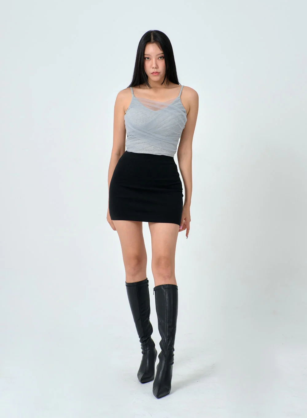 Mesh Detail Crop Sleeveless Top IN25 - Image 5