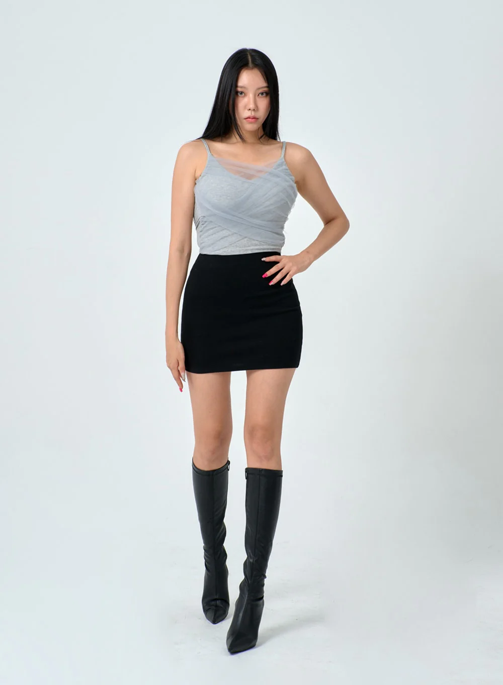 Mesh Detail Crop Sleeveless Top IN25 - Image 7
